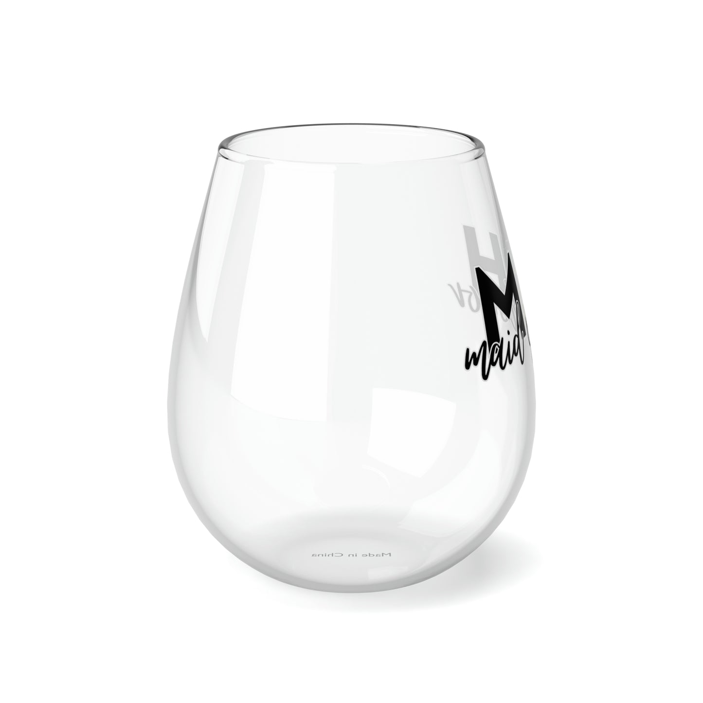 MOH Stemless Wine Glass, 11.75oz | Maid of honor Gifts | Bridal Party Gifts | Maid of Honor Merch | Wedding Gifts | Bridal Shower Gifts | Gifts for MOH