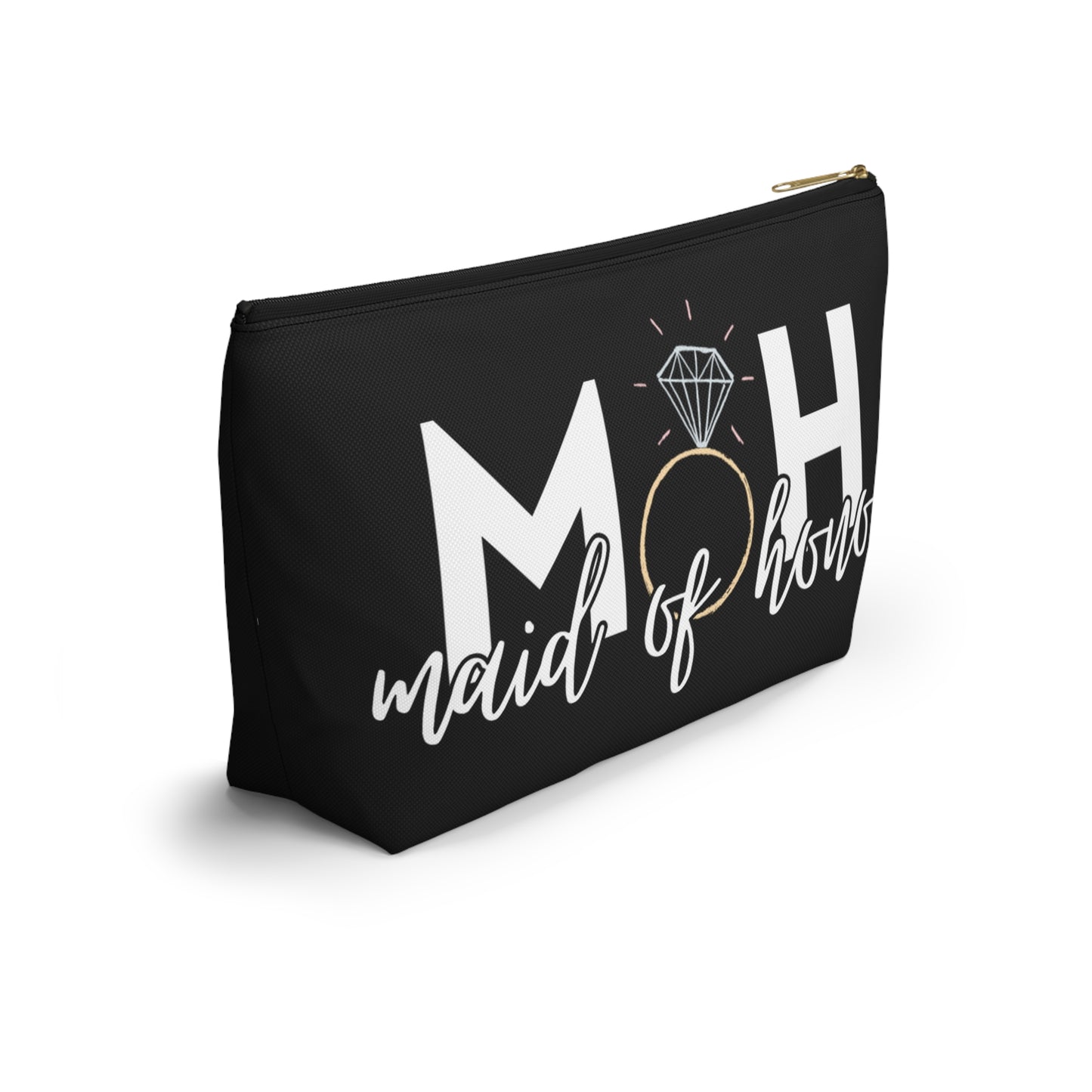 Maid of Honor (MOH) Accessory Pouch w T-bottom | Maid of honor Gifts | Bridal Party Gifts | Maid of Honor Merch | Wedding Gifts | Bridal Shower Gifts | Gifts for MOH