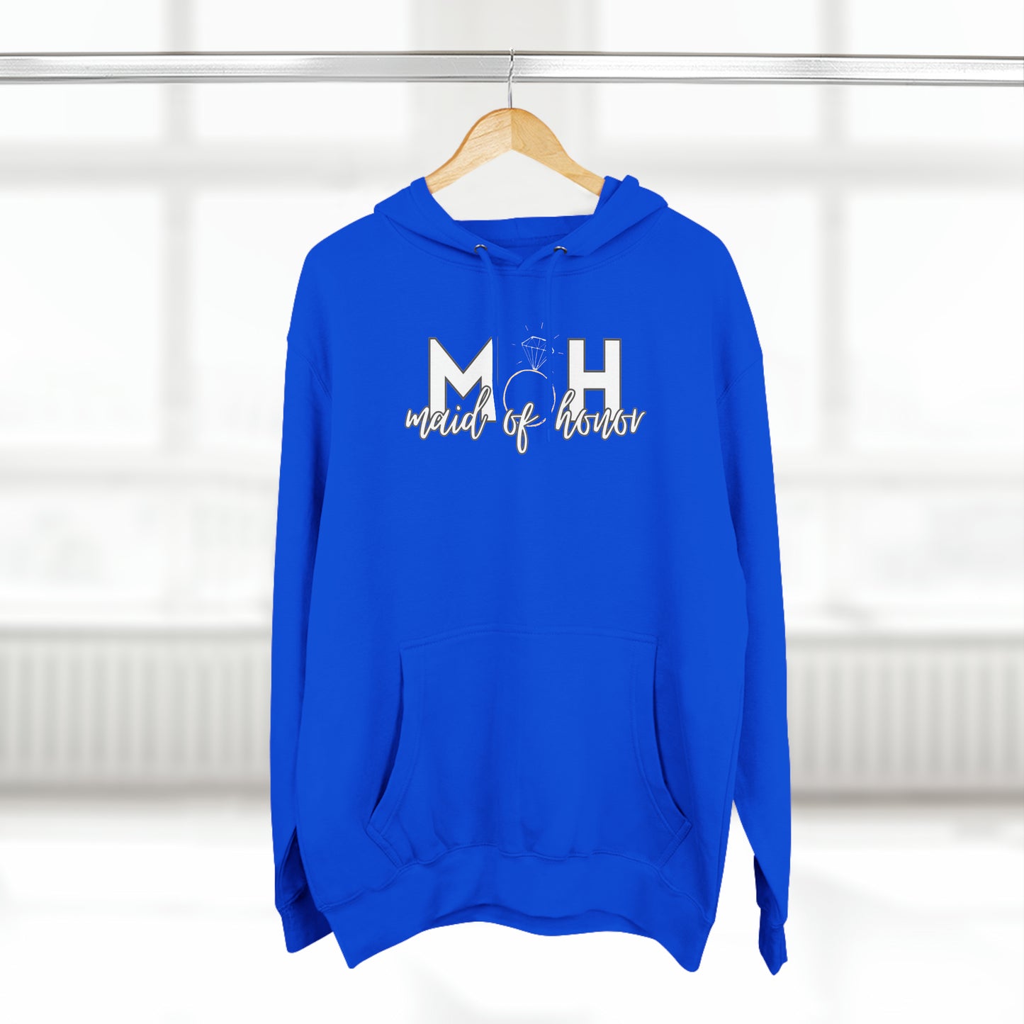 Maid of Honor (MOH) Unisex Premium Pullover Hoodie | Maid of honor Gifts | Bridal Party Gifts | Maid of Honor Merch | Wedding Gifts | Bridal Shower Gifts | Gifts for MOH
