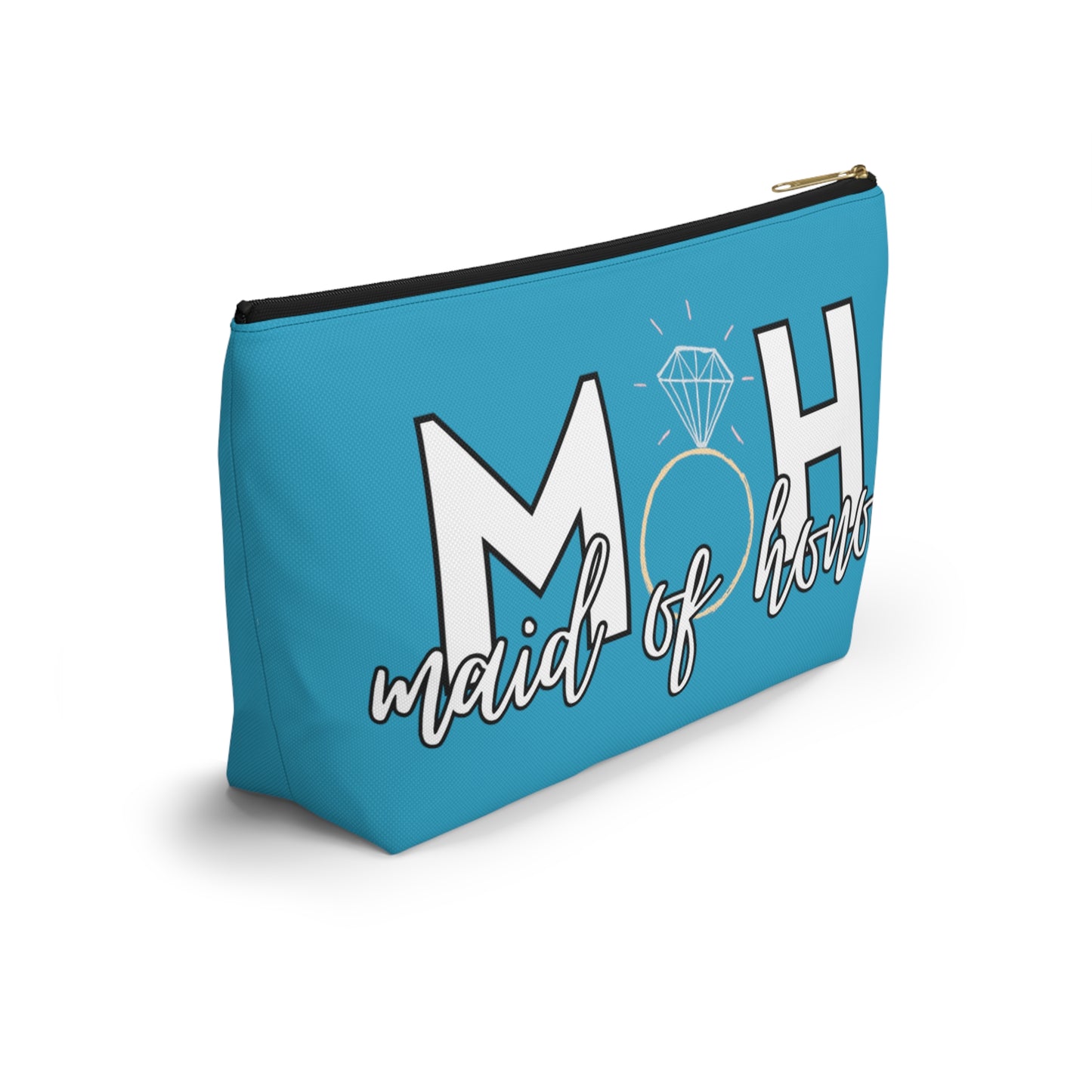 Maid of Honor (MOH) Accessory Pouch w T-bottom | Maid of honor Gifts | Bridal Party Gifts | Maid of Honor Merch | Wedding Gifts | Bridal Shower Gifts | Gifts for MOH