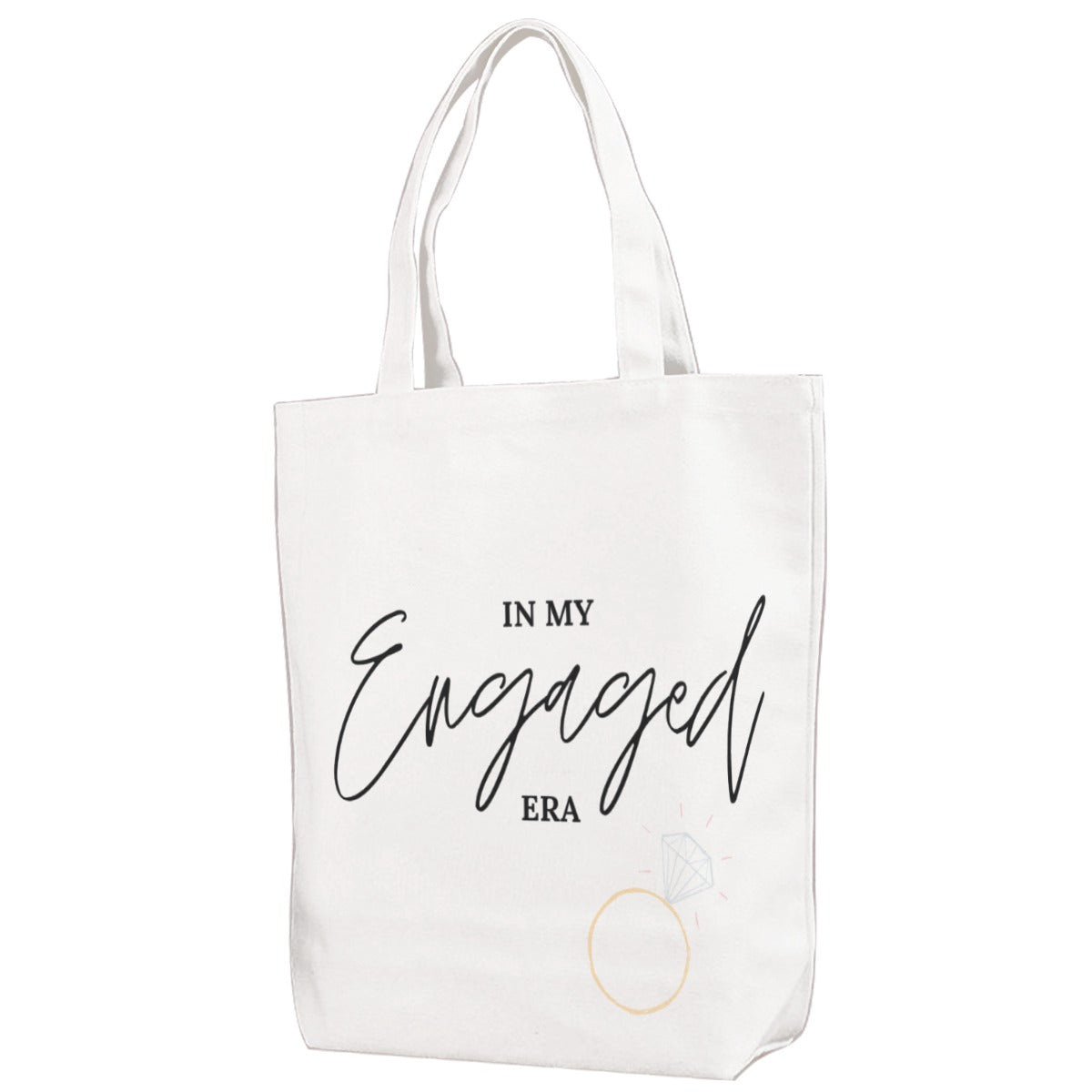 Engaged Canvas Bag With Shoulder Strap | Engagement Gift | Engagement Merch | Bride Gifts