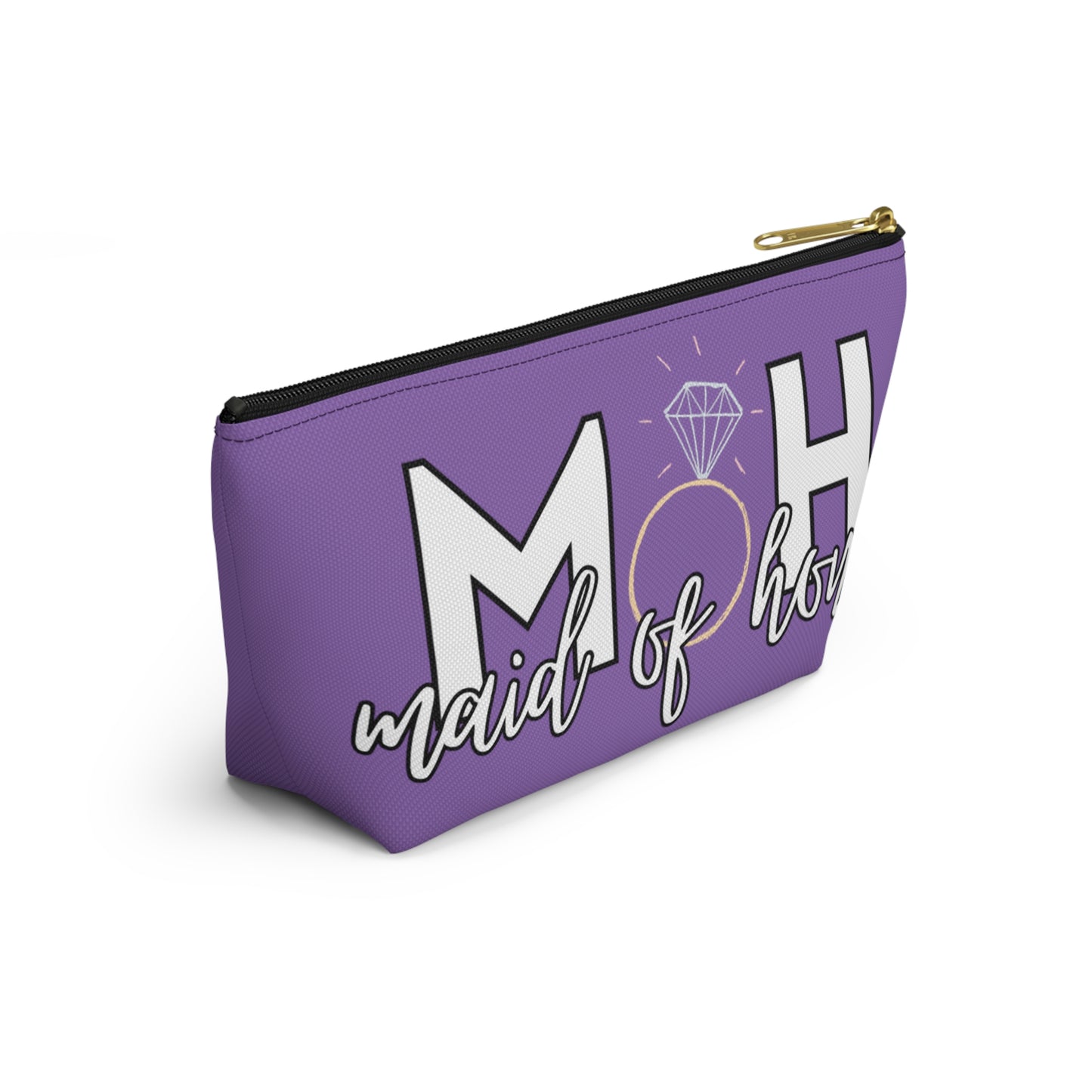 Maid of Honor (MOH)  Accessory Pouch w T-bottom  | Maid of honor Gifts | Bridal Party Gifts | Maid of Honor Merch | Wedding Gifts | Bridal Shower Gifts | Gifts for MOH