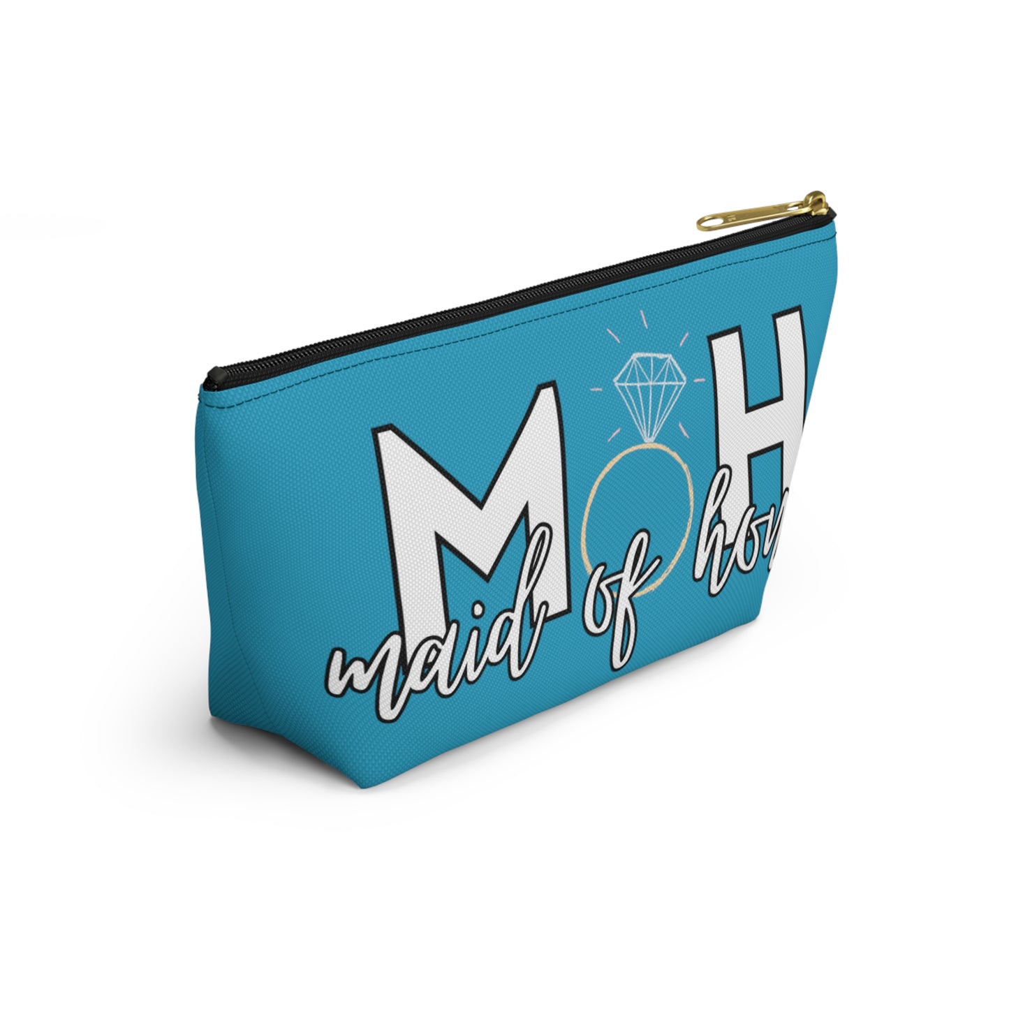 Maid of Honor (MOH)  Accessory Pouch w T-bottom  | Maid of honor Gifts | Bridal Party Gifts | Maid of Honor Merch | Wedding Gifts | Bridal Shower Gifts | Gifts for MOH