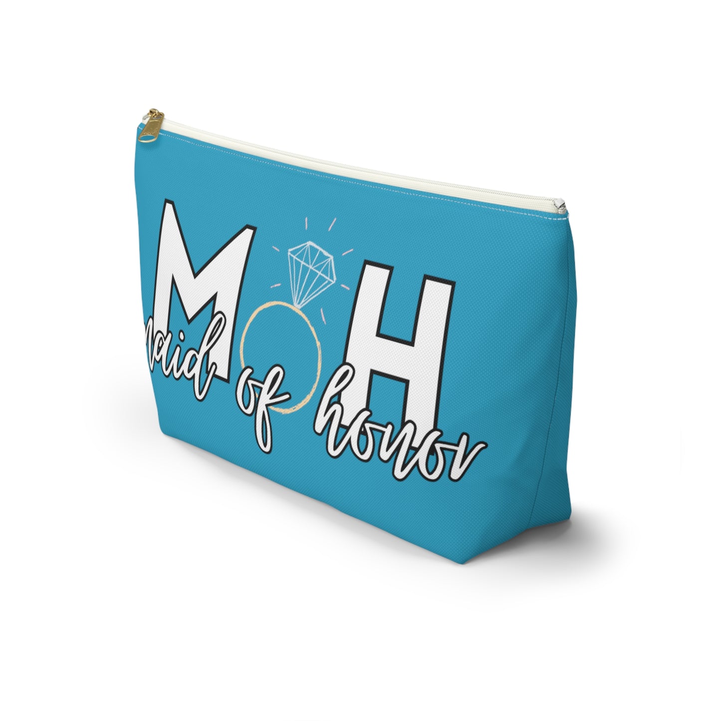 Maid of Honor (MOH)  Accessory Pouch w T-bottom  | Maid of honor Gifts | Bridal Party Gifts | Maid of Honor Merch | Wedding Gifts | Bridal Shower Gifts | Gifts for MOH