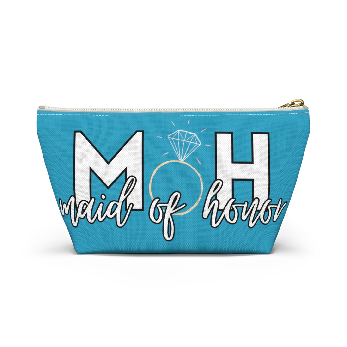 Maid of Honor (MOH)  Accessory Pouch w T-bottom  | Maid of honor Gifts | Bridal Party Gifts | Maid of Honor Merch | Wedding Gifts | Bridal Shower Gifts | Gifts for MOH