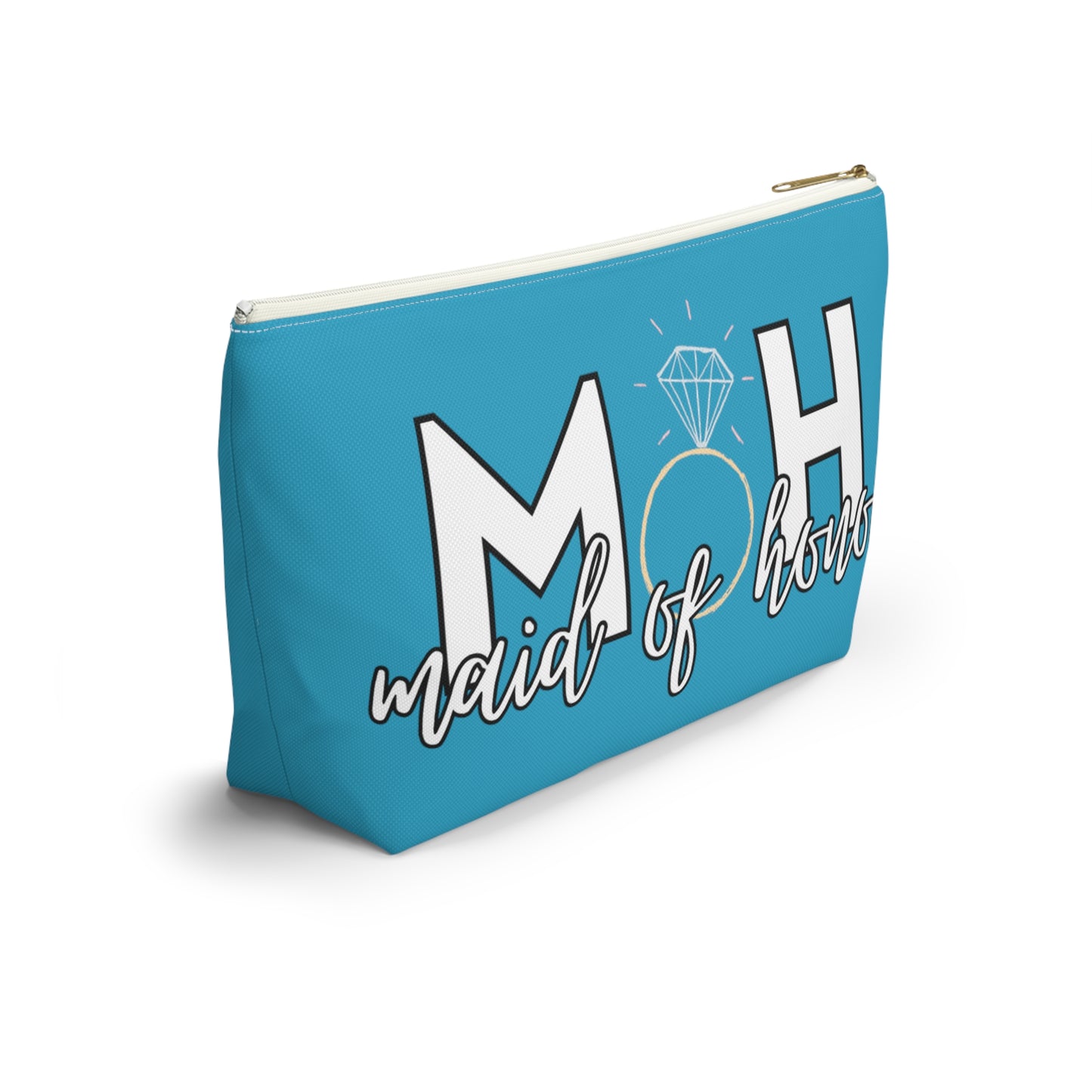 Maid of Honor (MOH)  Accessory Pouch w T-bottom  | Maid of honor Gifts | Bridal Party Gifts | Maid of Honor Merch | Wedding Gifts | Bridal Shower Gifts | Gifts for MOH