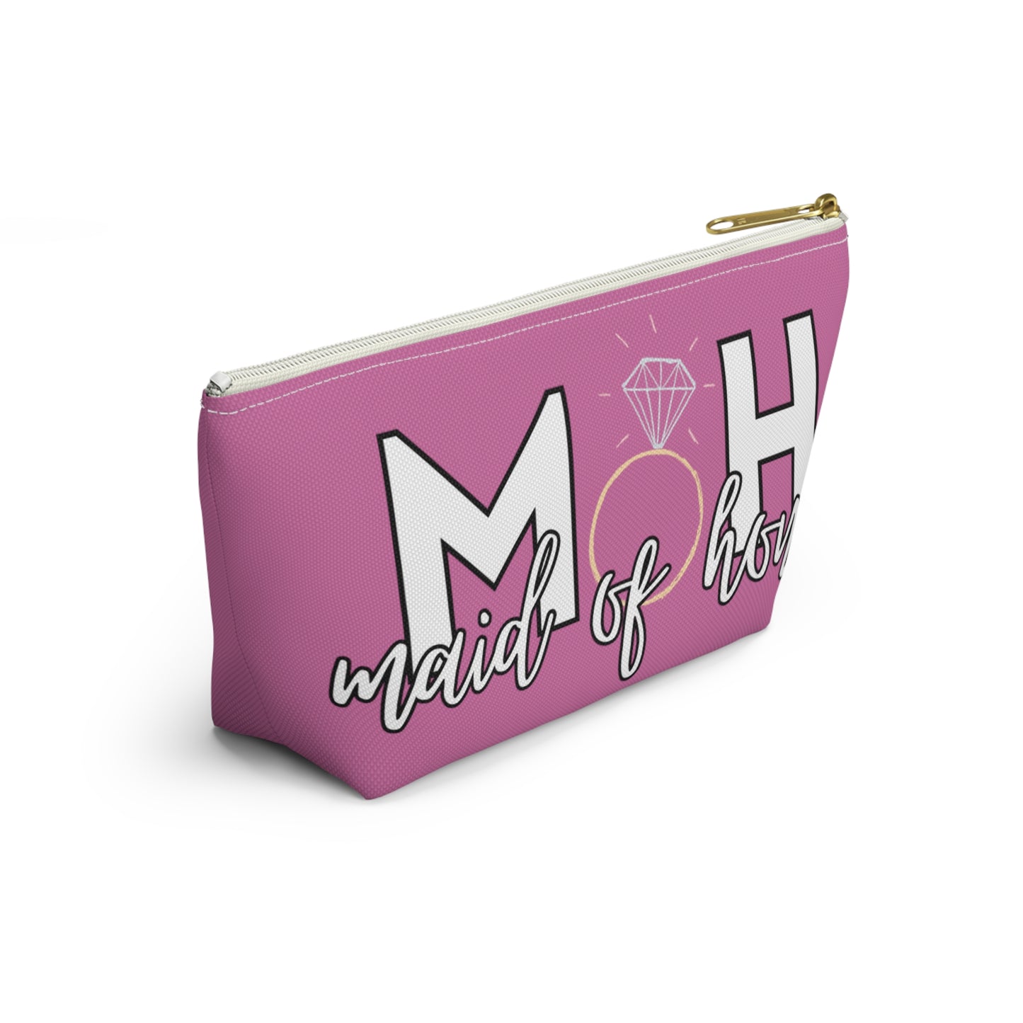Maid of Honor (MOH)  Accessory Pouch w T-bottom  | Maid of honor Gifts | Bridal Party Gifts | Maid of Honor Merch | Wedding Gifts | Bridal Shower Gifts | Gifts for MOH