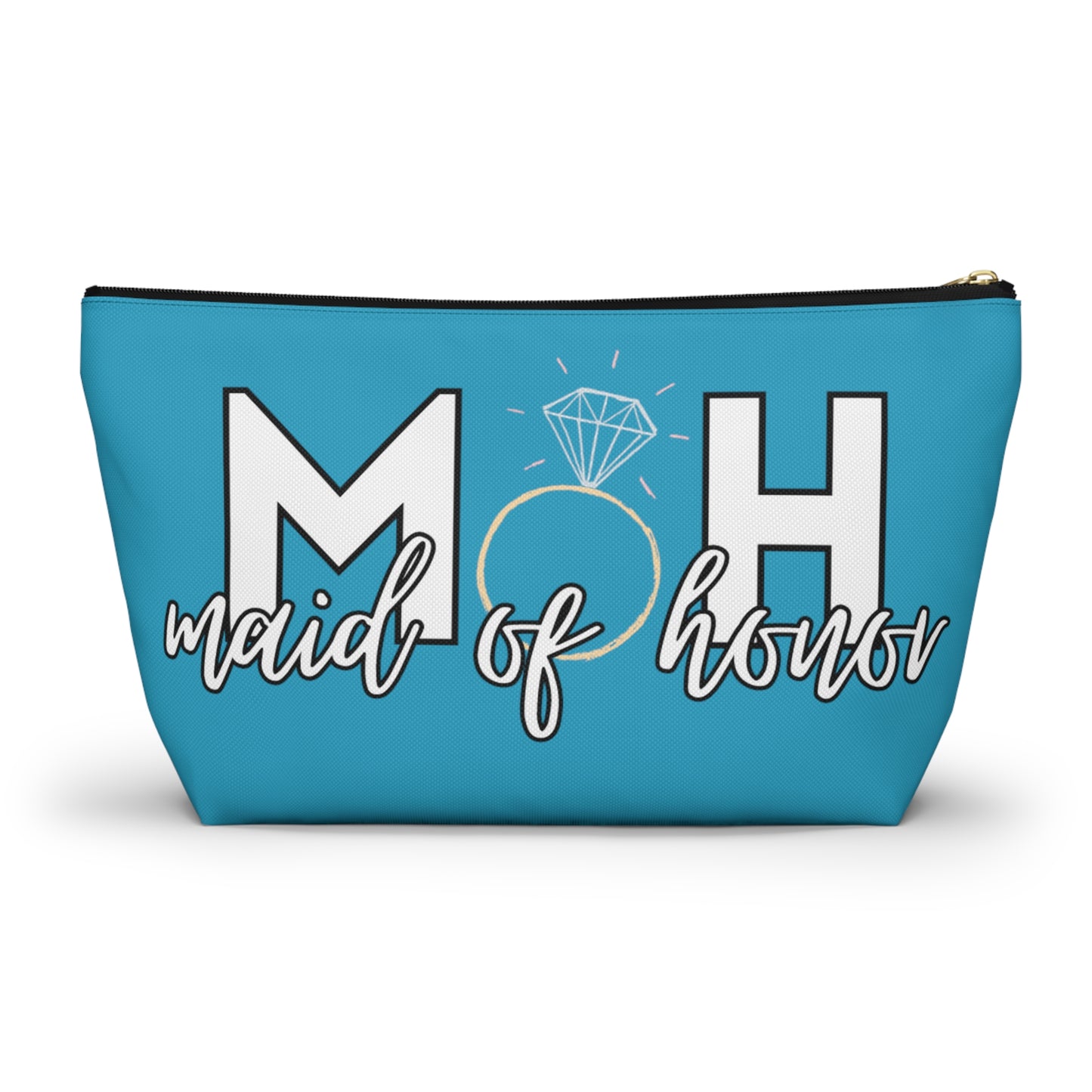Maid of Honor (MOH)  Accessory Pouch w T-bottom  | Maid of honor Gifts | Bridal Party Gifts | Maid of Honor Merch | Wedding Gifts | Bridal Shower Gifts | Gifts for MOH