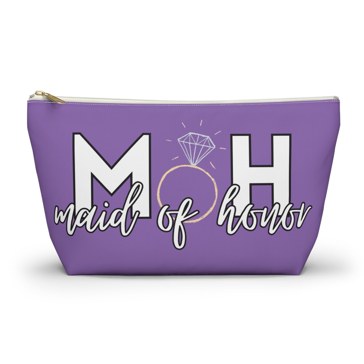 Maid of Honor (MOH)  Accessory Pouch w T-bottom  | Maid of honor Gifts | Bridal Party Gifts | Maid of Honor Merch | Wedding Gifts | Bridal Shower Gifts | Gifts for MOH