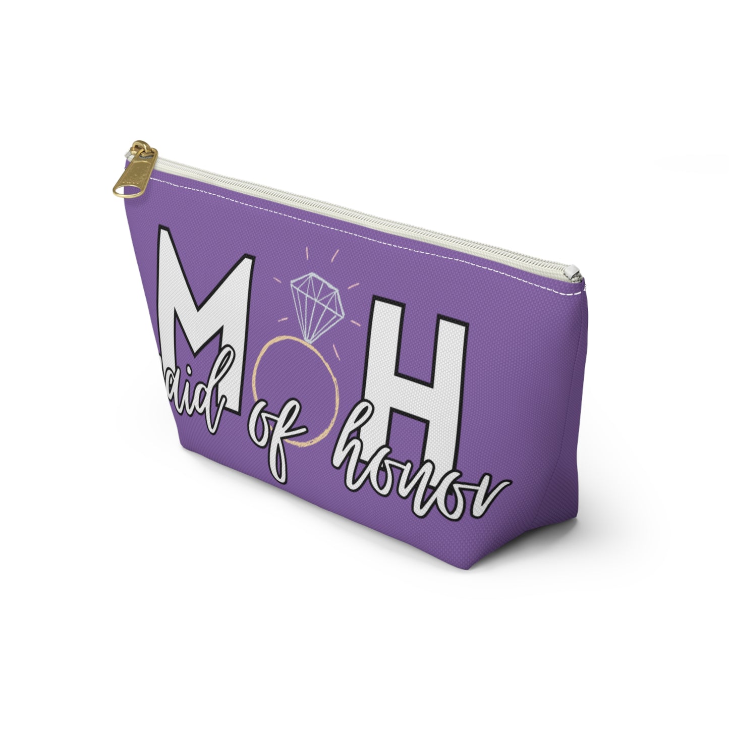 Maid of Honor (MOH)  Accessory Pouch w T-bottom  | Maid of honor Gifts | Bridal Party Gifts | Maid of Honor Merch | Wedding Gifts | Bridal Shower Gifts | Gifts for MOH