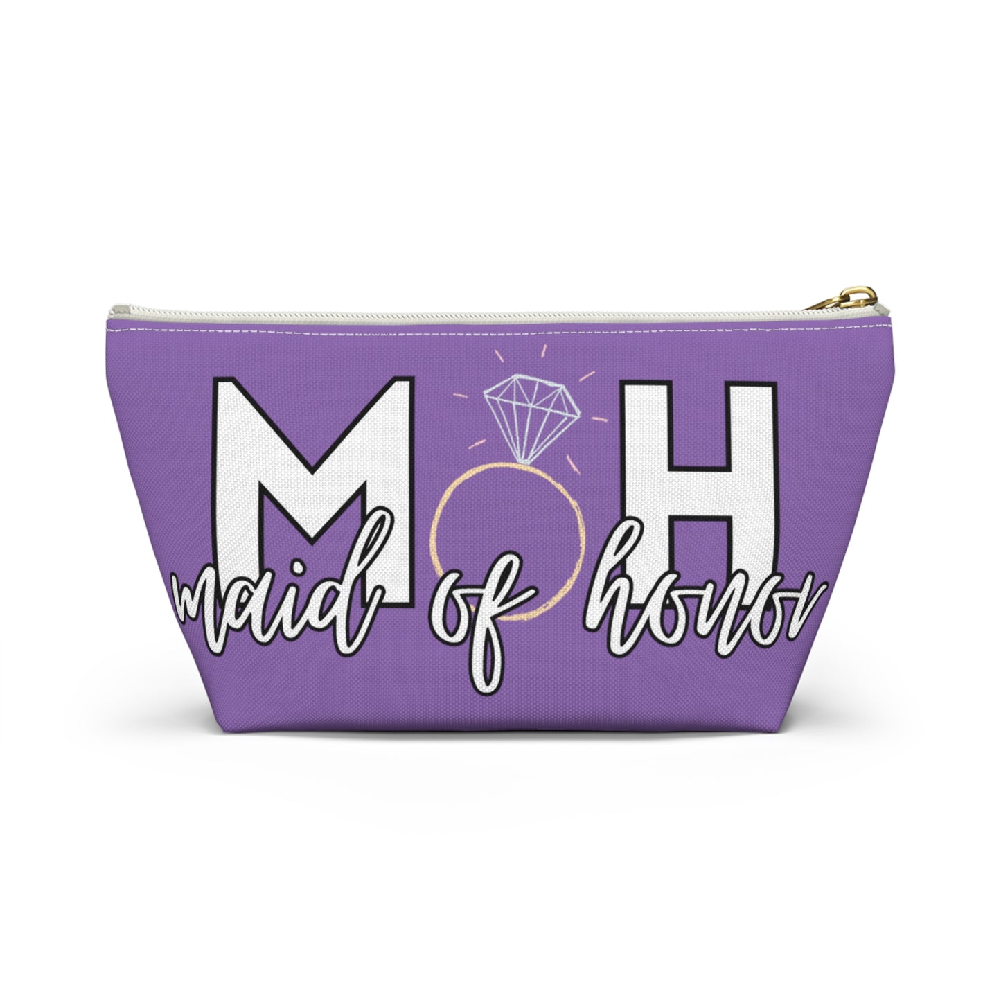 Maid of Honor (MOH)  Accessory Pouch w T-bottom  | Maid of honor Gifts | Bridal Party Gifts | Maid of Honor Merch | Wedding Gifts | Bridal Shower Gifts | Gifts for MOH