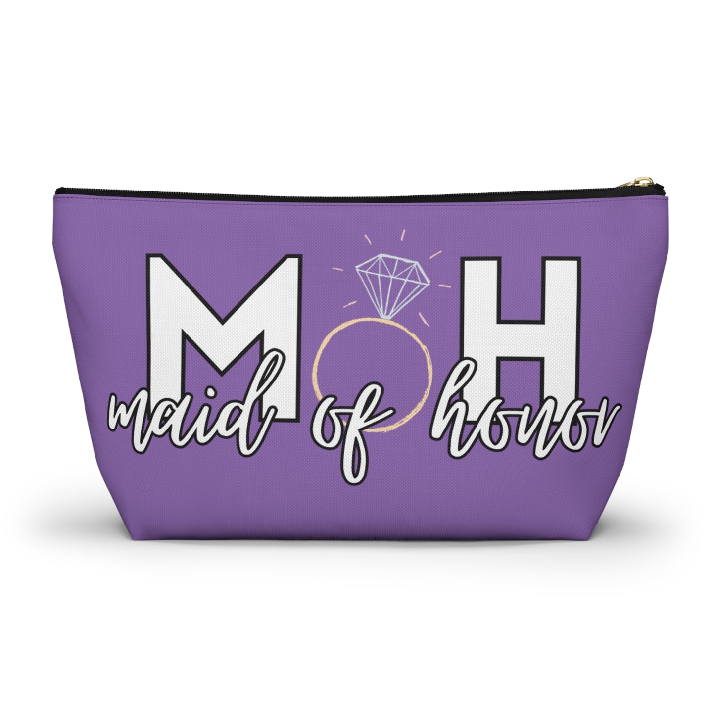 Maid of Honor (MOH)  Accessory Pouch w T-bottom  | Maid of honor Gifts | Bridal Party Gifts | Maid of Honor Merch | Wedding Gifts | Bridal Shower Gifts | Gifts for MOH