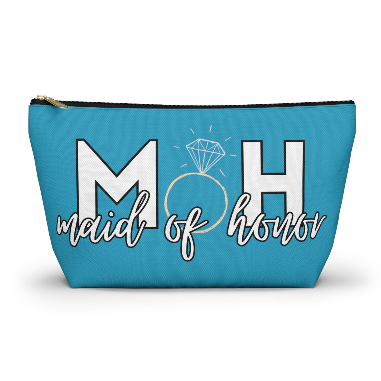 Maid of Honor (MOH)  Accessory Pouch w T-bottom  | Maid of honor Gifts | Bridal Party Gifts | Maid of Honor Merch | Wedding Gifts | Bridal Shower Gifts | Gifts for MOH