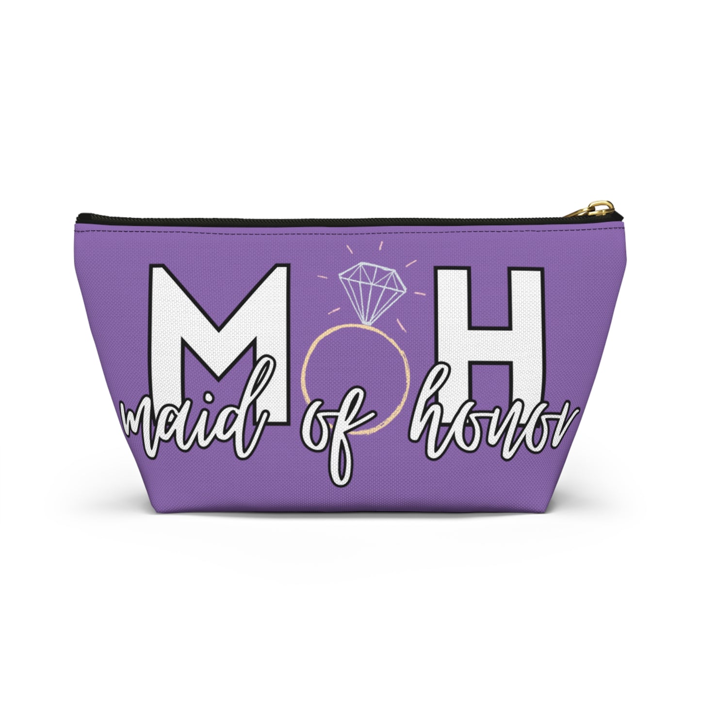 Maid of Honor (MOH)  Accessory Pouch w T-bottom  | Maid of honor Gifts | Bridal Party Gifts | Maid of Honor Merch | Wedding Gifts | Bridal Shower Gifts | Gifts for MOH