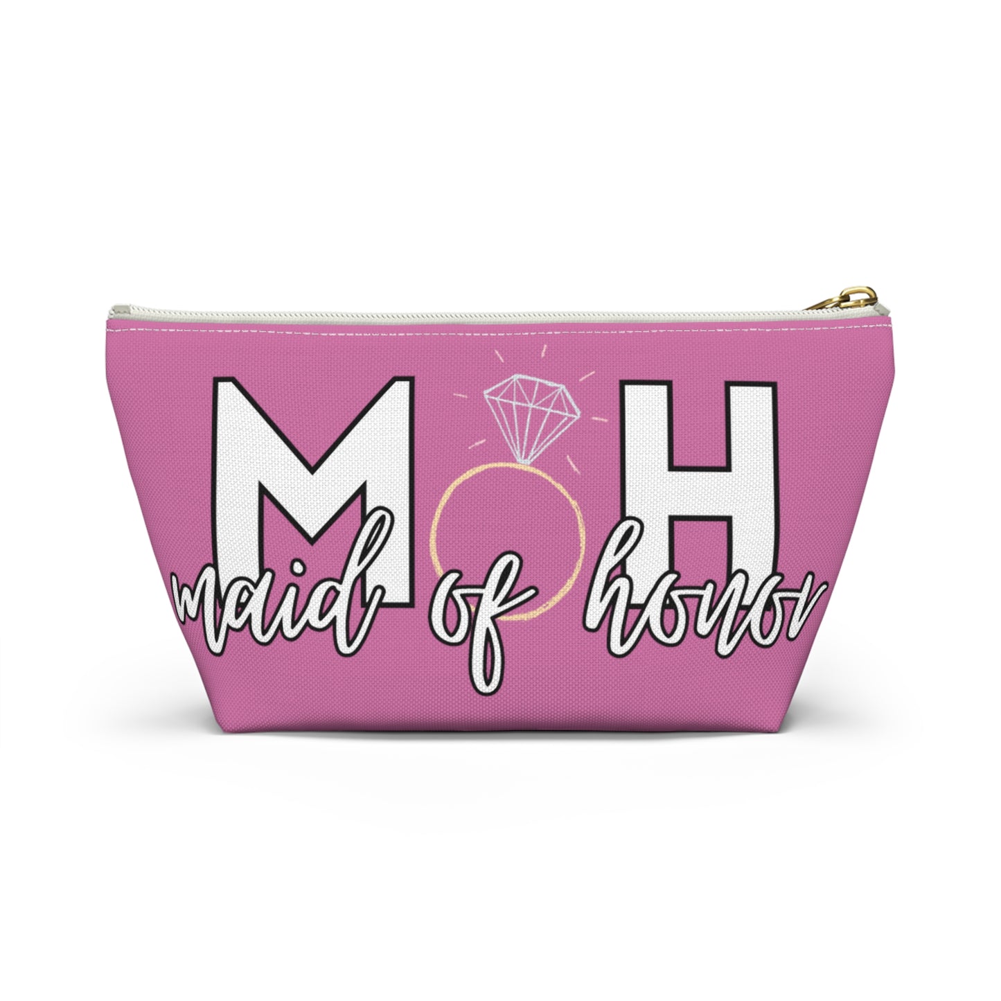 Maid of Honor (MOH)  Accessory Pouch w T-bottom  | Maid of honor Gifts | Bridal Party Gifts | Maid of Honor Merch | Wedding Gifts | Bridal Shower Gifts | Gifts for MOH