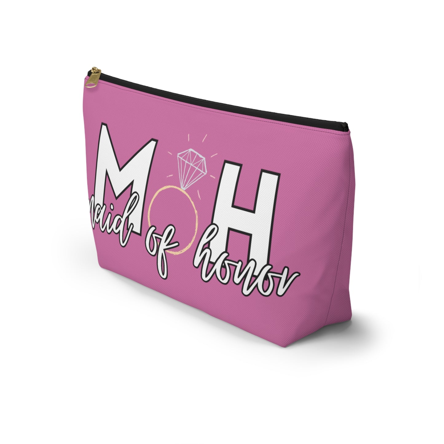 Maid of Honor (MOH)  Accessory Pouch w T-bottom  | Maid of honor Gifts | Bridal Party Gifts | Maid of Honor Merch | Wedding Gifts | Bridal Shower Gifts | Gifts for MOH