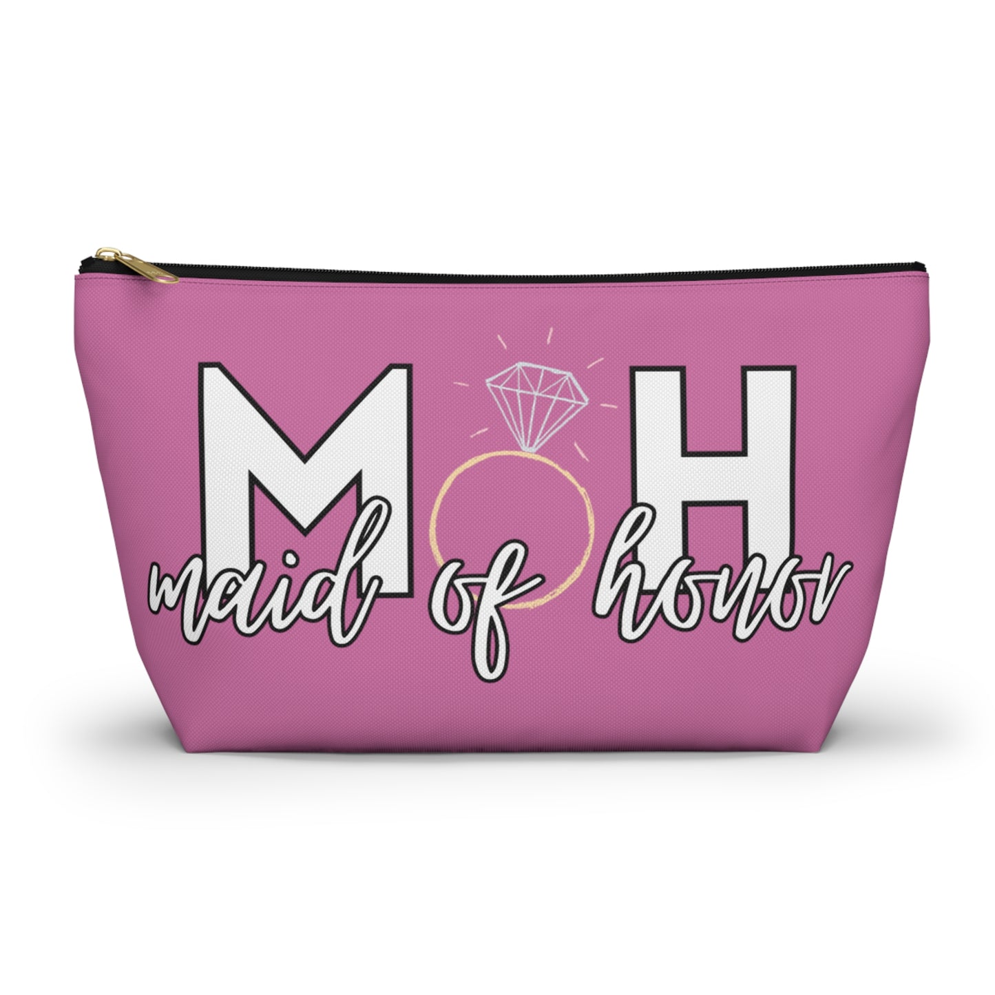 Maid of Honor (MOH)  Accessory Pouch w T-bottom  | Maid of honor Gifts | Bridal Party Gifts | Maid of Honor Merch | Wedding Gifts | Bridal Shower Gifts | Gifts for MOH