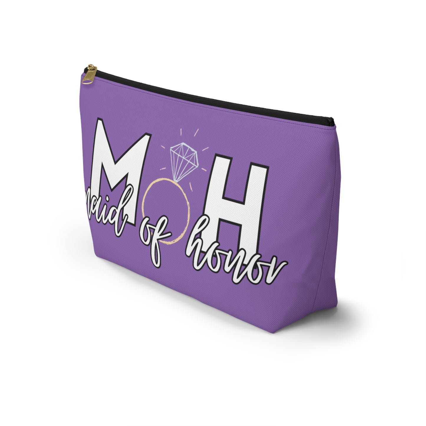 Maid of Honor (MOH)  Accessory Pouch w T-bottom  | Maid of honor Gifts | Bridal Party Gifts | Maid of Honor Merch | Wedding Gifts | Bridal Shower Gifts | Gifts for MOH