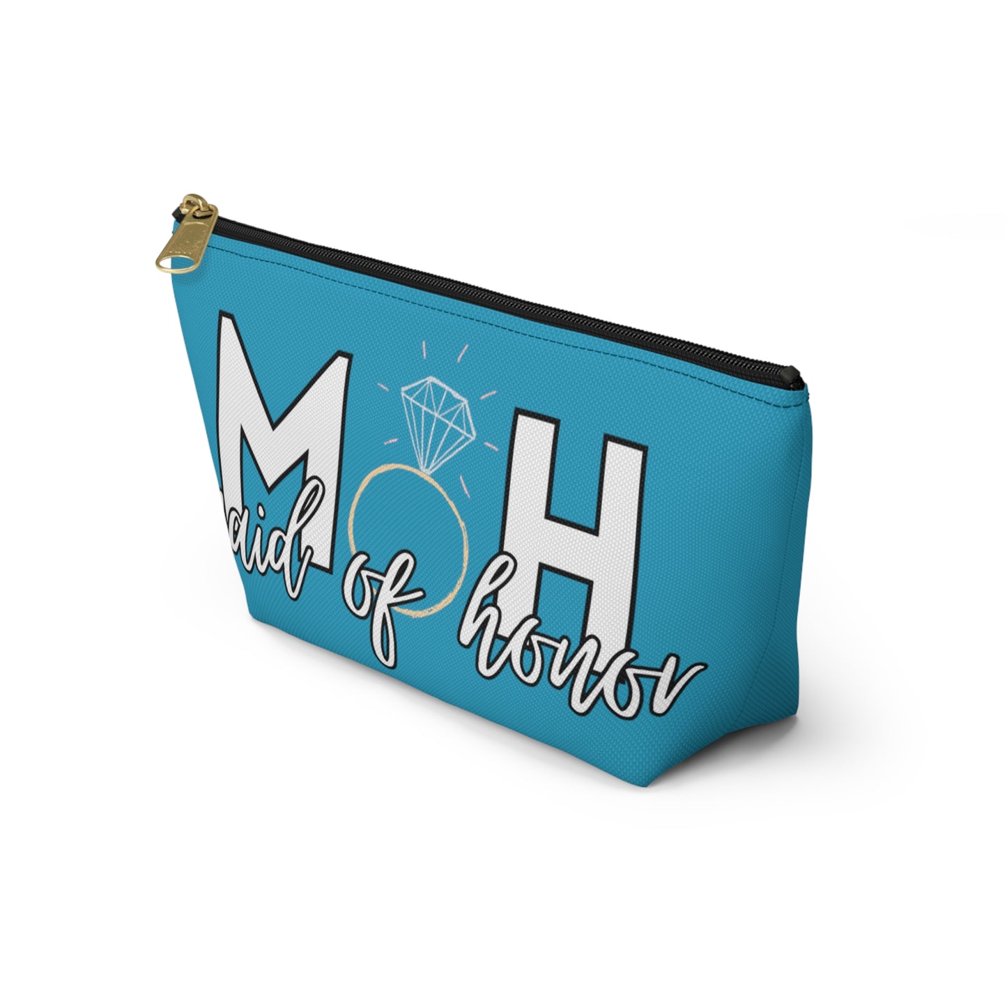 Maid of Honor (MOH)  Accessory Pouch w T-bottom  | Maid of honor Gifts | Bridal Party Gifts | Maid of Honor Merch | Wedding Gifts | Bridal Shower Gifts | Gifts for MOH
