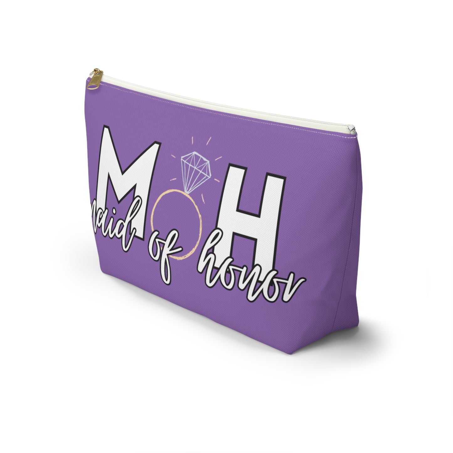 Maid of Honor (MOH)  Accessory Pouch w T-bottom  | Maid of honor Gifts | Bridal Party Gifts | Maid of Honor Merch | Wedding Gifts | Bridal Shower Gifts | Gifts for MOH