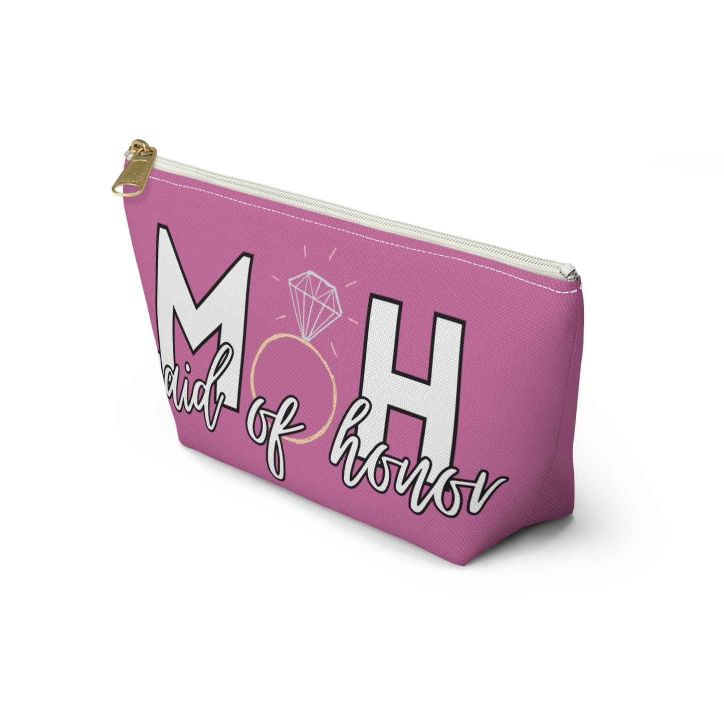 Maid of Honor (MOH)  Accessory Pouch w T-bottom  | Maid of honor Gifts | Bridal Party Gifts | Maid of Honor Merch | Wedding Gifts | Bridal Shower Gifts | Gifts for MOH