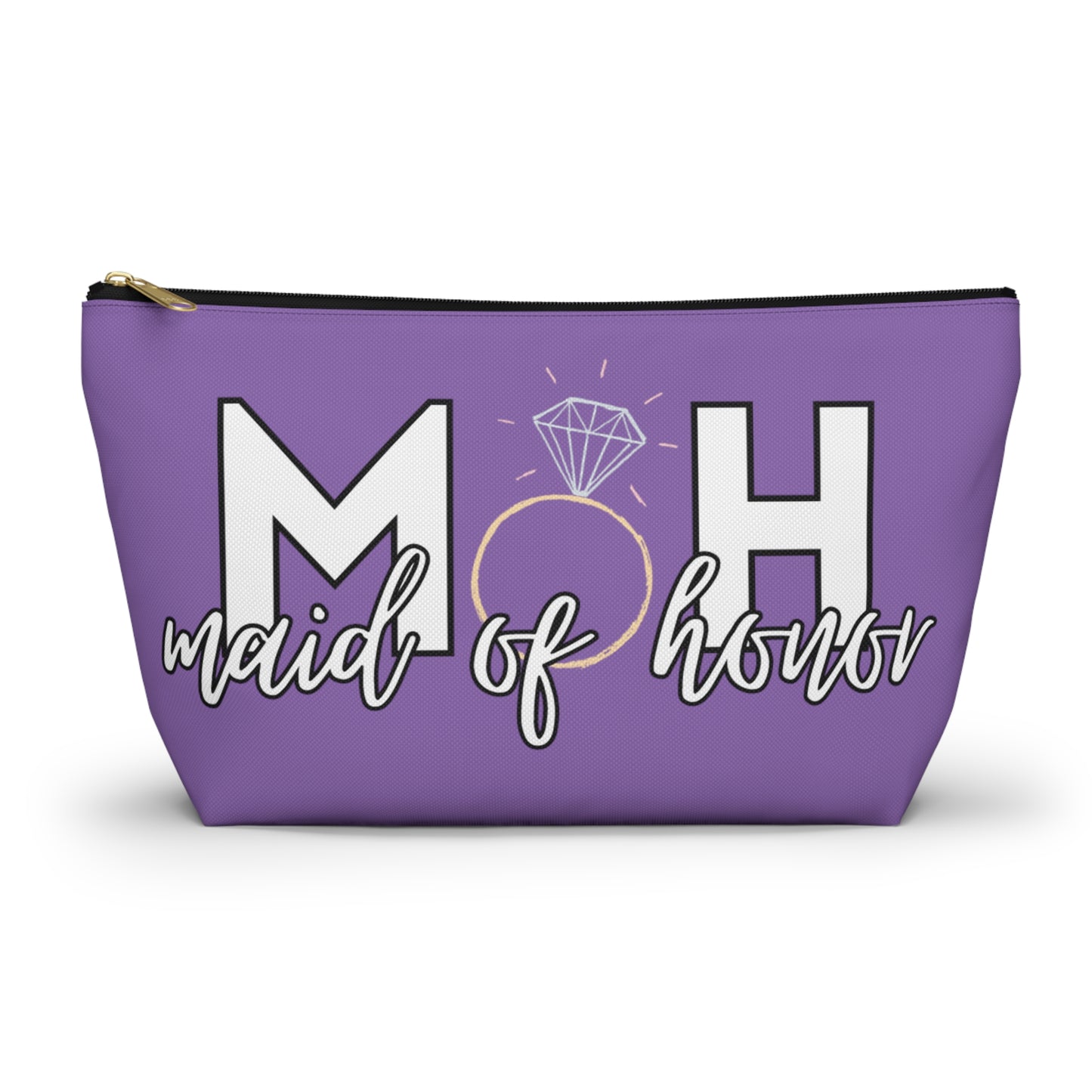 Maid of Honor (MOH)  Accessory Pouch w T-bottom  | Maid of honor Gifts | Bridal Party Gifts | Maid of Honor Merch | Wedding Gifts | Bridal Shower Gifts | Gifts for MOH
