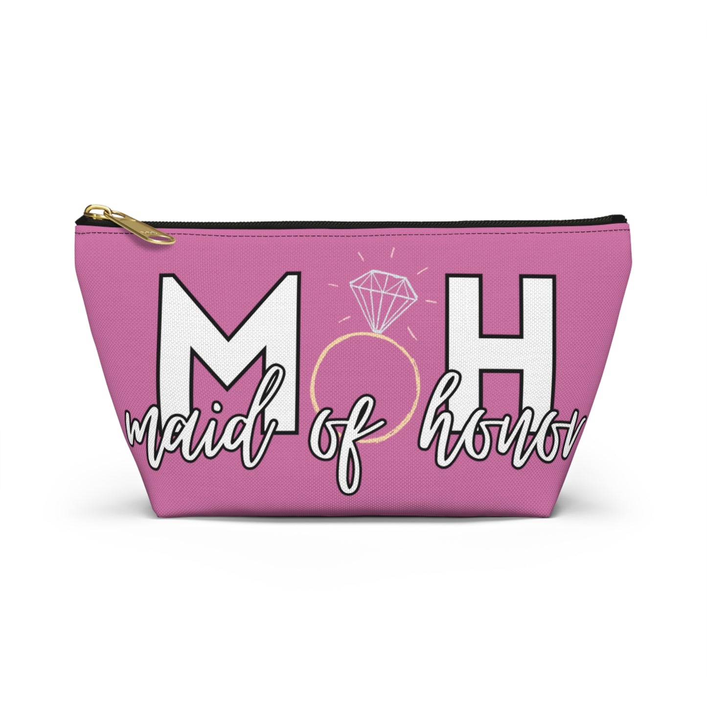 Maid of Honor (MOH)  Accessory Pouch w T-bottom  | Maid of honor Gifts | Bridal Party Gifts | Maid of Honor Merch | Wedding Gifts | Bridal Shower Gifts | Gifts for MOH