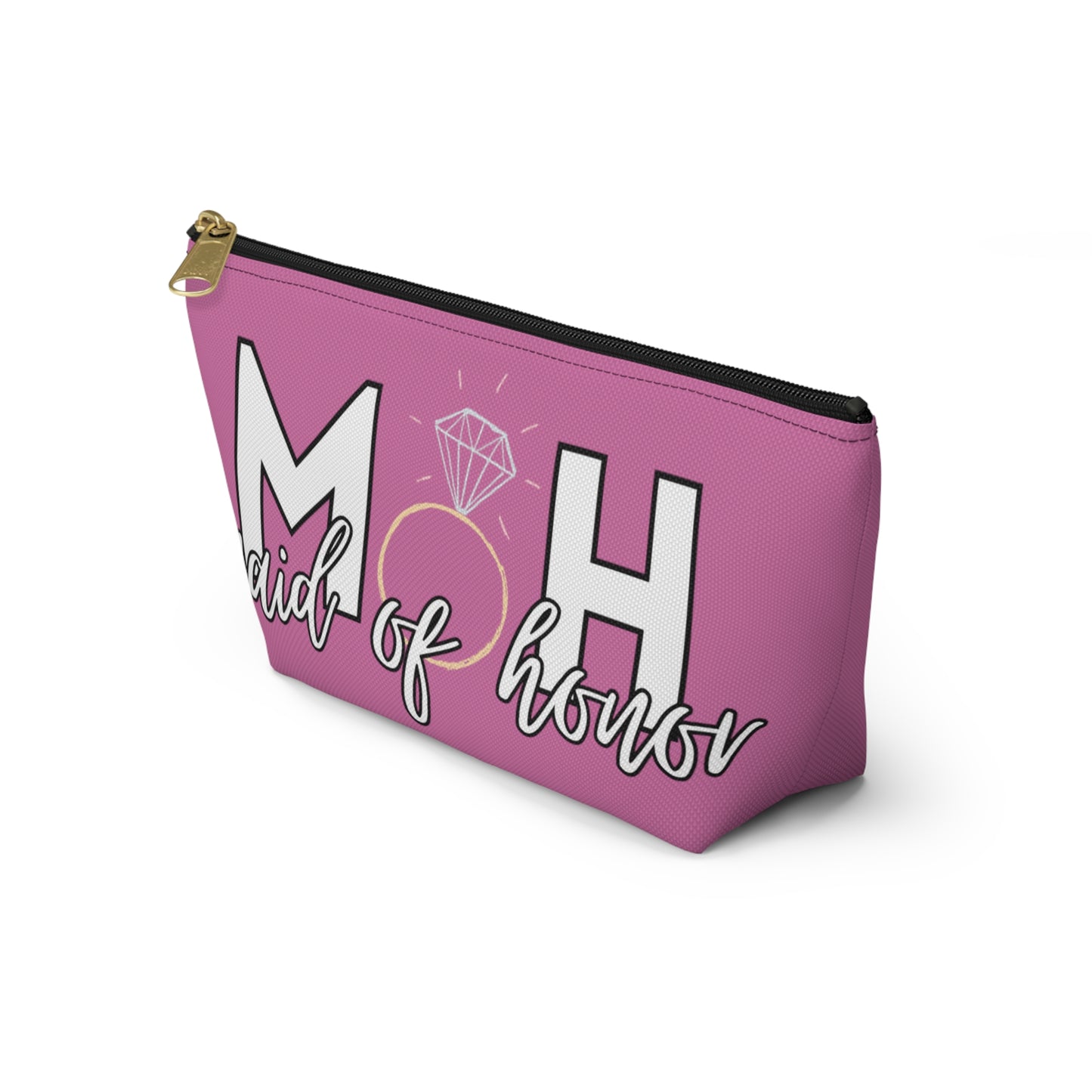 Maid of Honor (MOH)  Accessory Pouch w T-bottom  | Maid of honor Gifts | Bridal Party Gifts | Maid of Honor Merch | Wedding Gifts | Bridal Shower Gifts | Gifts for MOH