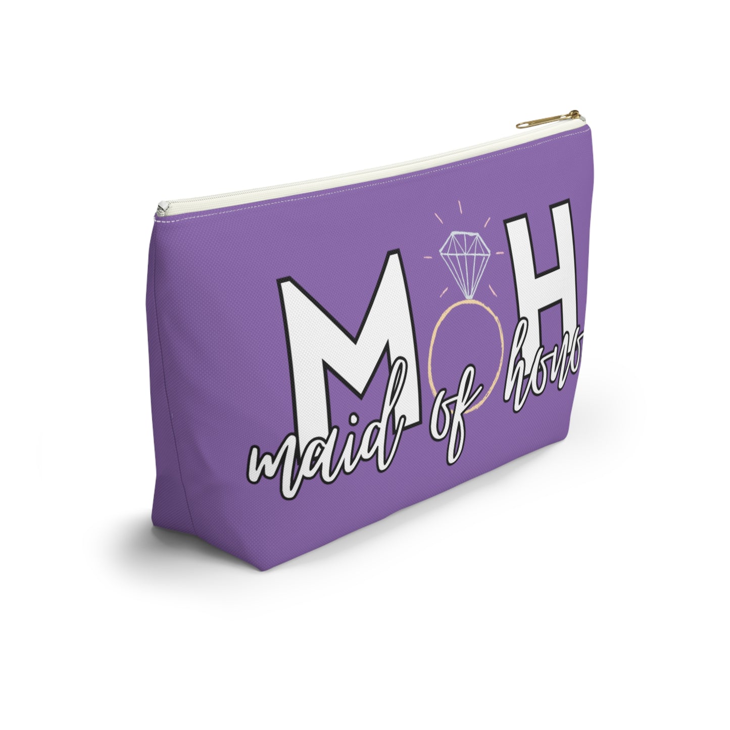 Maid of Honor (MOH)  Accessory Pouch w T-bottom  | Maid of honor Gifts | Bridal Party Gifts | Maid of Honor Merch | Wedding Gifts | Bridal Shower Gifts | Gifts for MOH