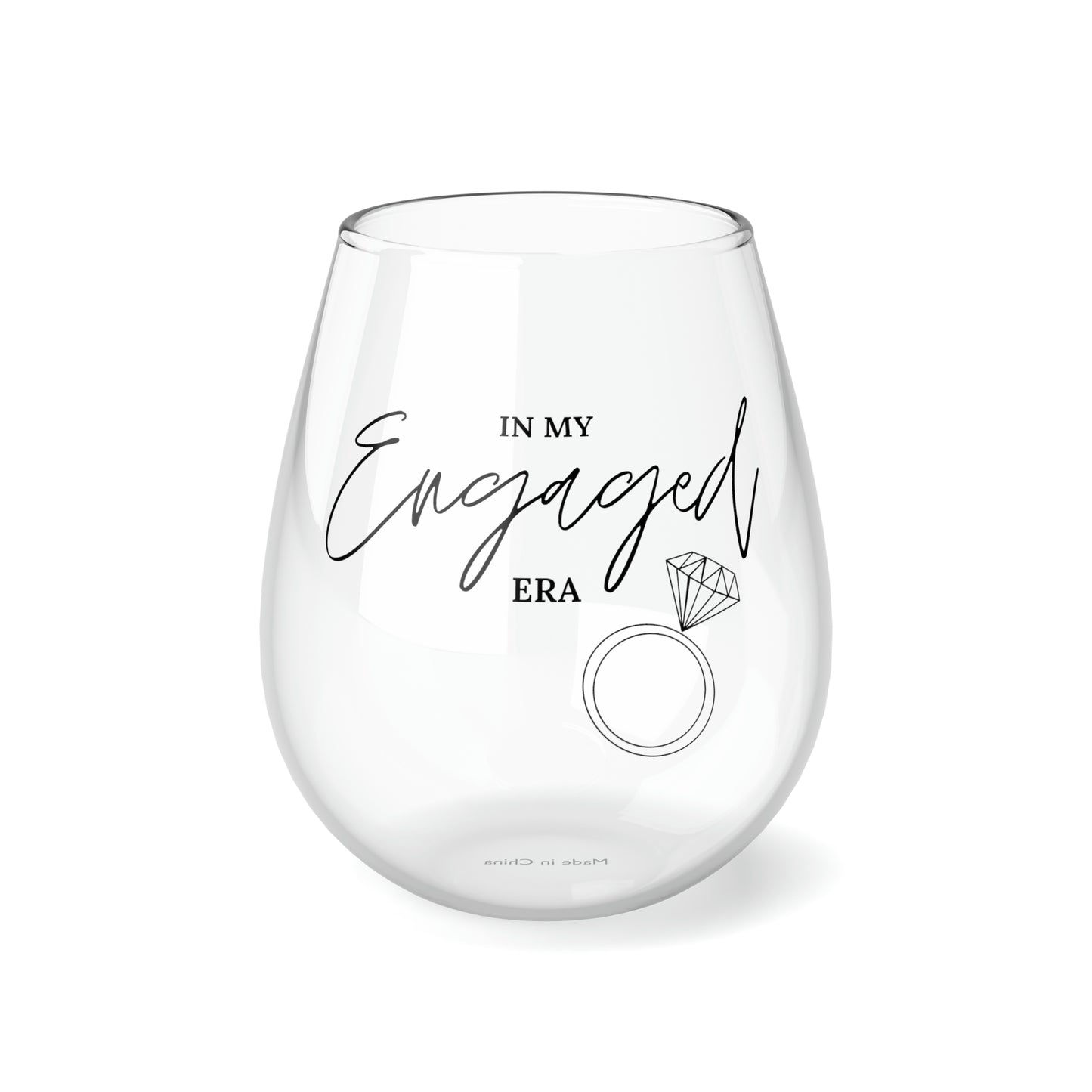 In My Engaged Era Stemless Wine Glass, 11.75oz | Marriage Gifts | Engagement Gifts | Bride Gifts | Bride Merch | Wedding Gifts | Bridal Shower Gifts | Gifts for Bride