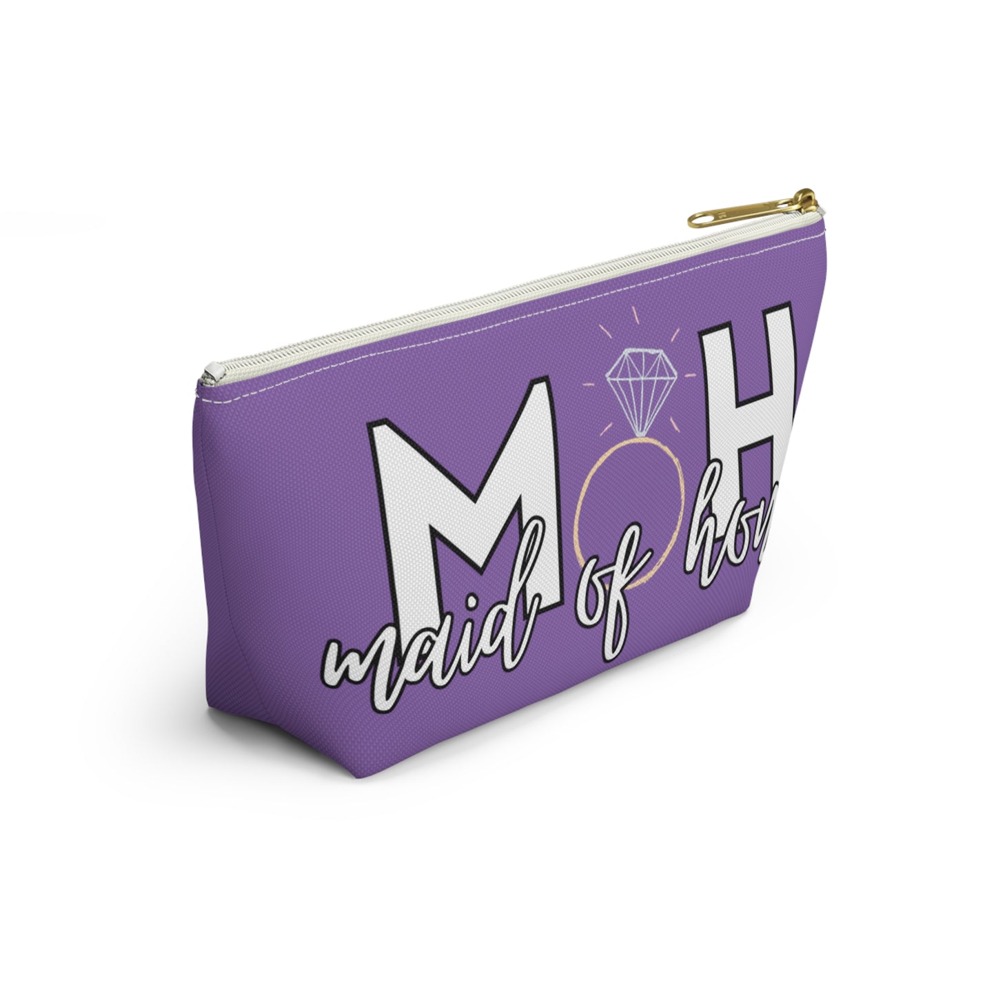 Maid of Honor (MOH)  Accessory Pouch w T-bottom  | Maid of honor Gifts | Bridal Party Gifts | Maid of Honor Merch | Wedding Gifts | Bridal Shower Gifts | Gifts for MOH