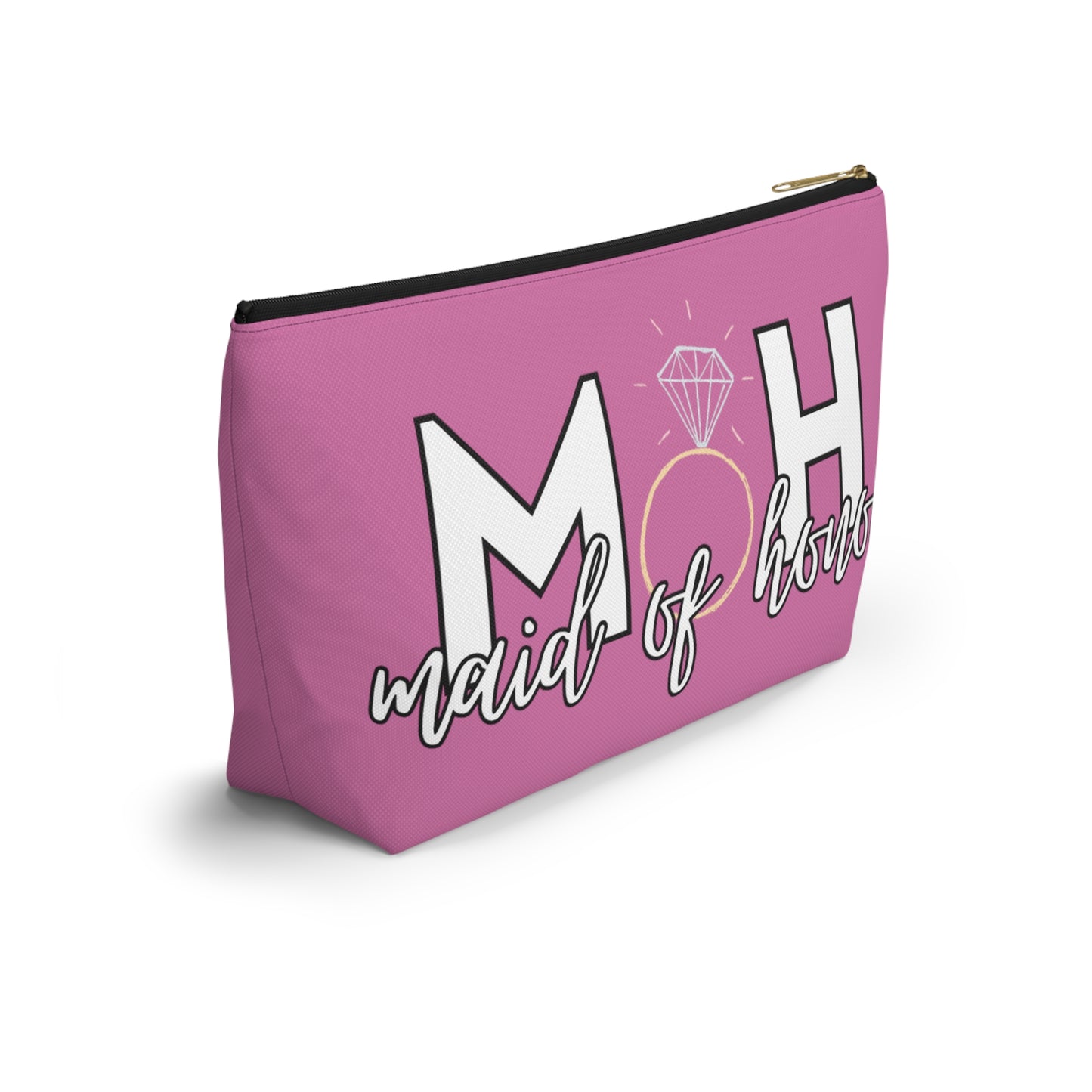 Maid of Honor (MOH)  Accessory Pouch w T-bottom  | Maid of honor Gifts | Bridal Party Gifts | Maid of Honor Merch | Wedding Gifts | Bridal Shower Gifts | Gifts for MOH
