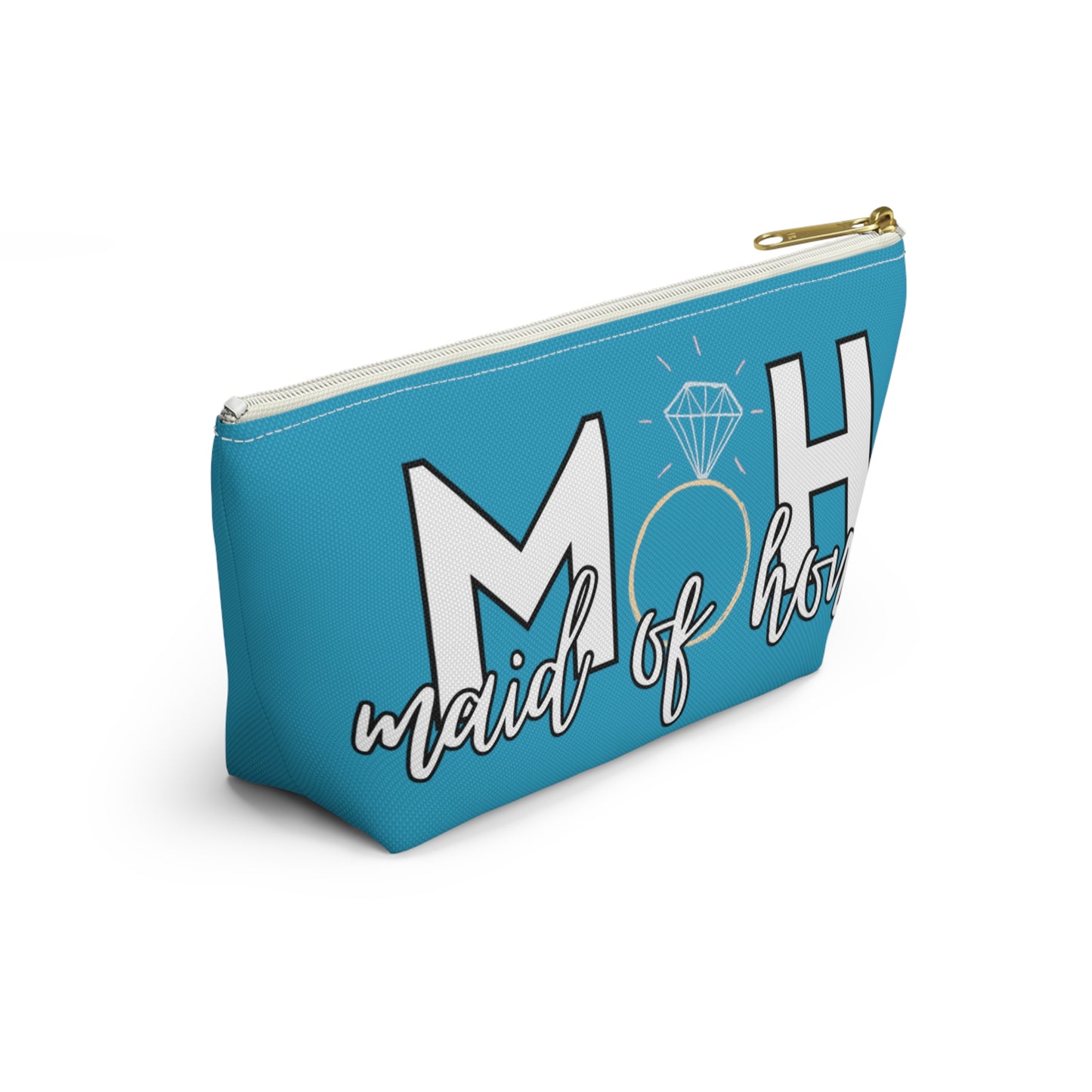 Maid of Honor (MOH)  Accessory Pouch w T-bottom  | Maid of honor Gifts | Bridal Party Gifts | Maid of Honor Merch | Wedding Gifts | Bridal Shower Gifts | Gifts for MOH