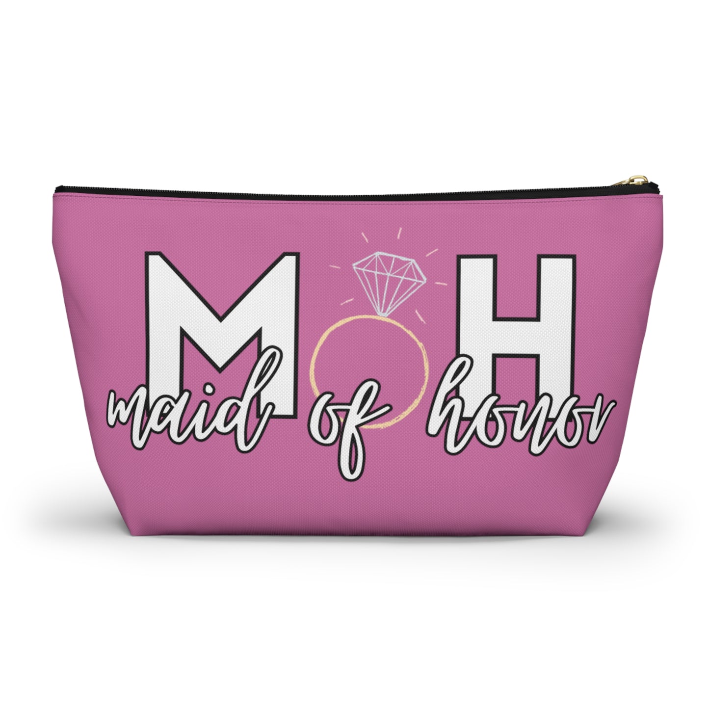 Maid of Honor (MOH)  Accessory Pouch w T-bottom  | Maid of honor Gifts | Bridal Party Gifts | Maid of Honor Merch | Wedding Gifts | Bridal Shower Gifts | Gifts for MOH
