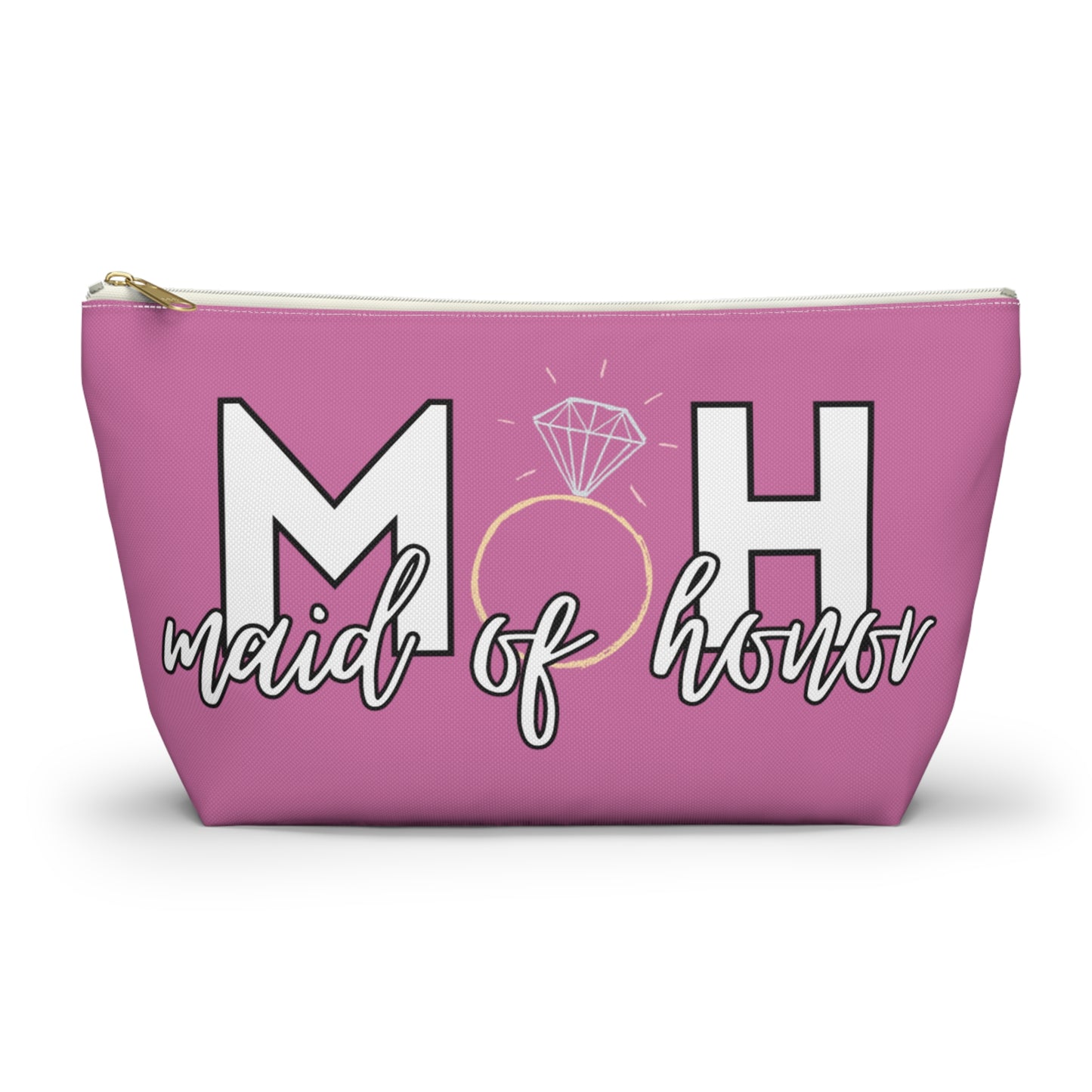 Maid of Honor (MOH)  Accessory Pouch w T-bottom  | Maid of honor Gifts | Bridal Party Gifts | Maid of Honor Merch | Wedding Gifts | Bridal Shower Gifts | Gifts for MOH