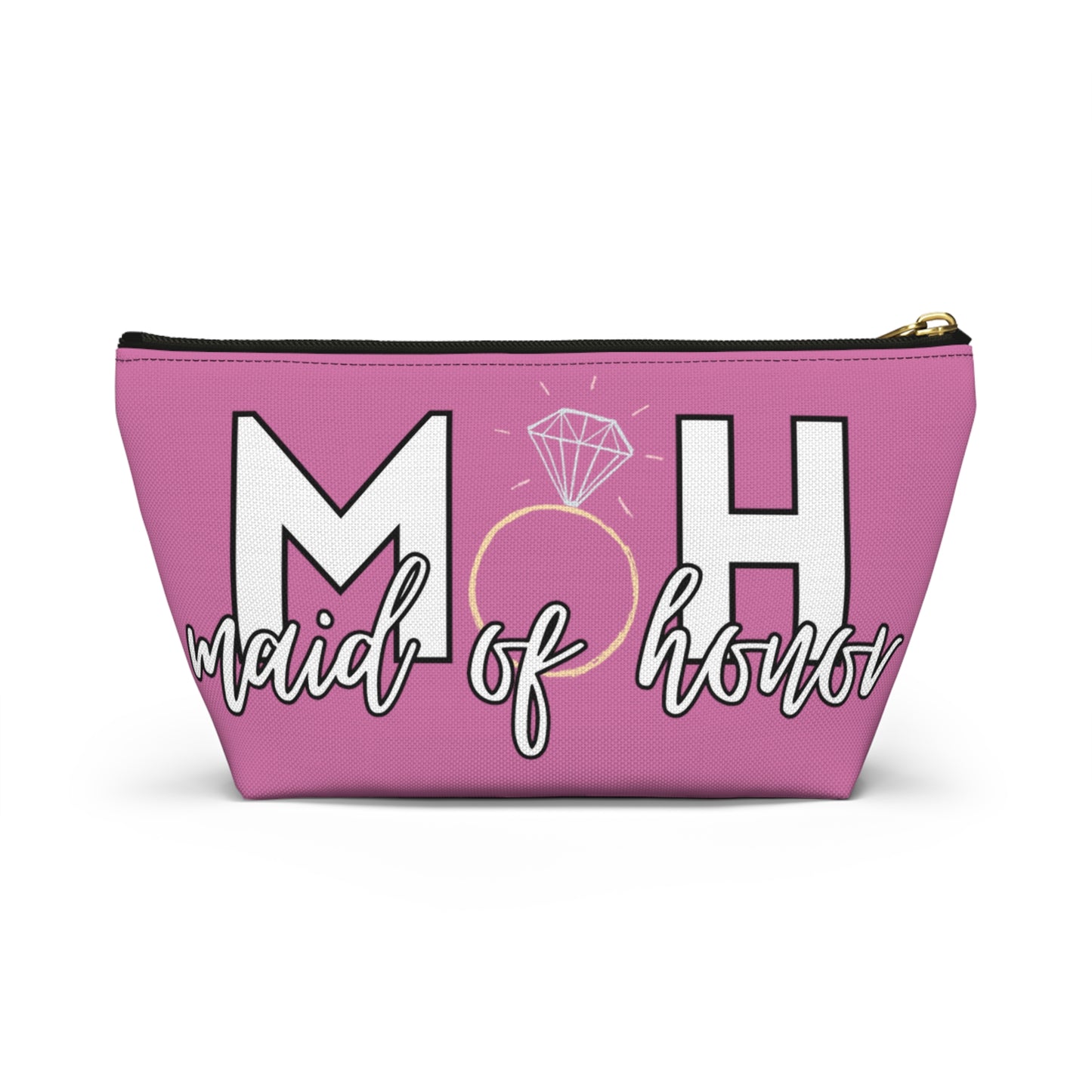 Maid of Honor (MOH)  Accessory Pouch w T-bottom  | Maid of honor Gifts | Bridal Party Gifts | Maid of Honor Merch | Wedding Gifts | Bridal Shower Gifts | Gifts for MOH