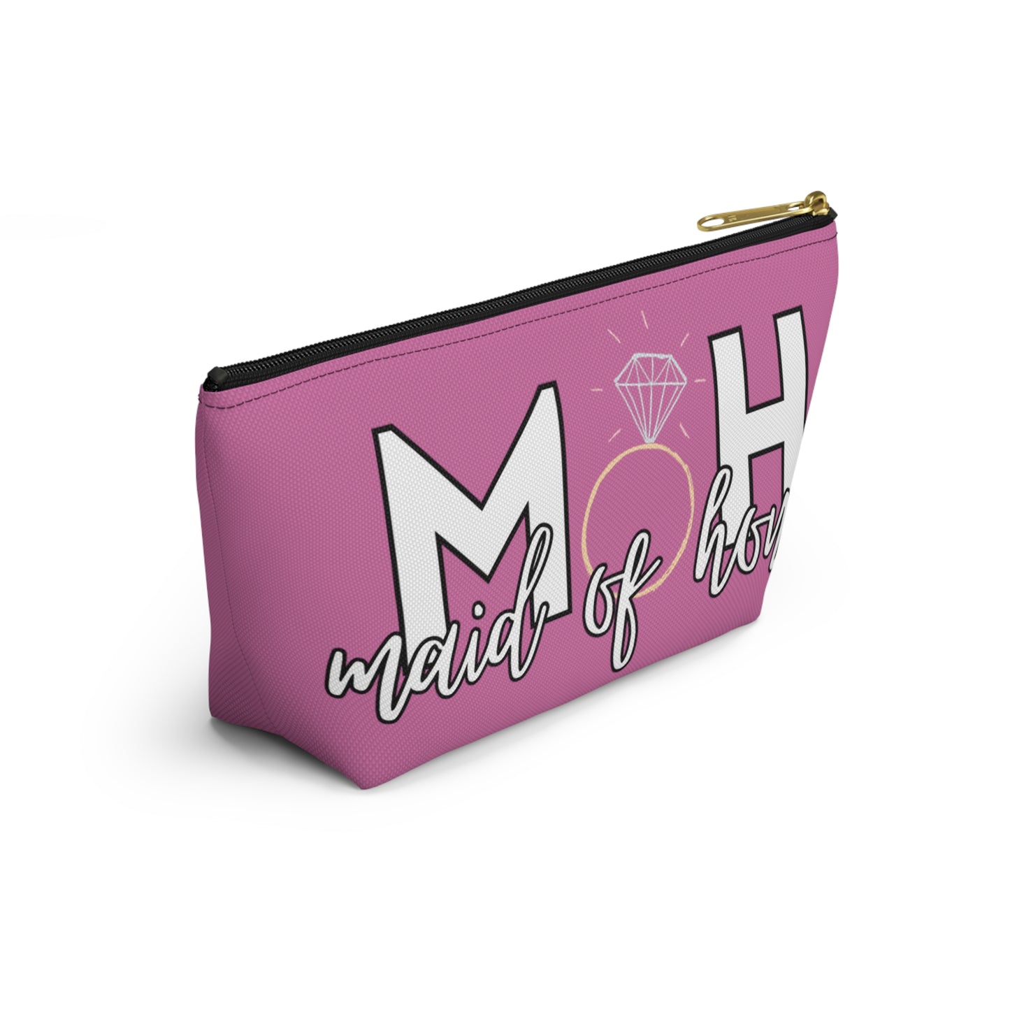Maid of Honor (MOH)  Accessory Pouch w T-bottom  | Maid of honor Gifts | Bridal Party Gifts | Maid of Honor Merch | Wedding Gifts | Bridal Shower Gifts | Gifts for MOH