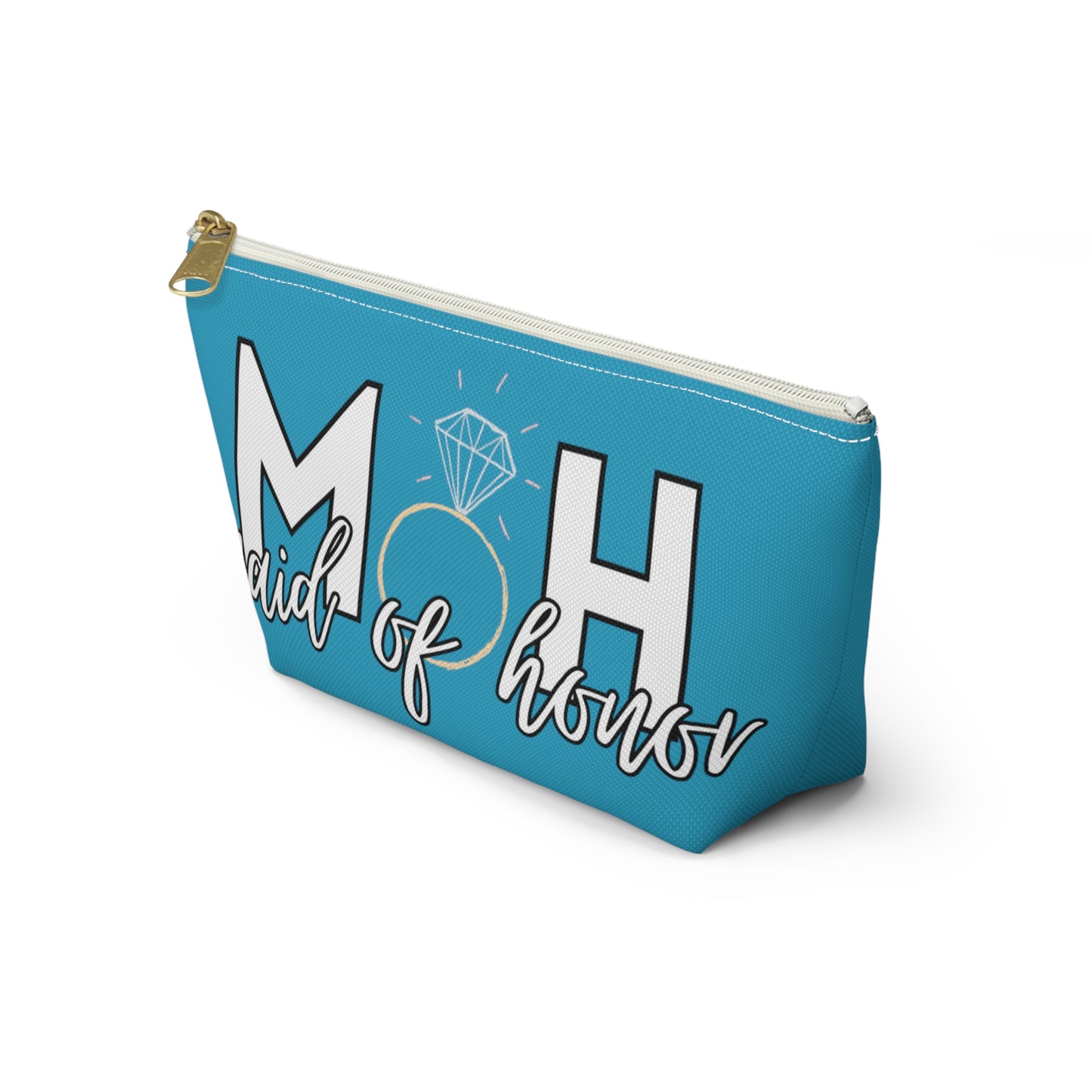 Maid of Honor (MOH)  Accessory Pouch w T-bottom  | Maid of honor Gifts | Bridal Party Gifts | Maid of Honor Merch | Wedding Gifts | Bridal Shower Gifts | Gifts for MOH
