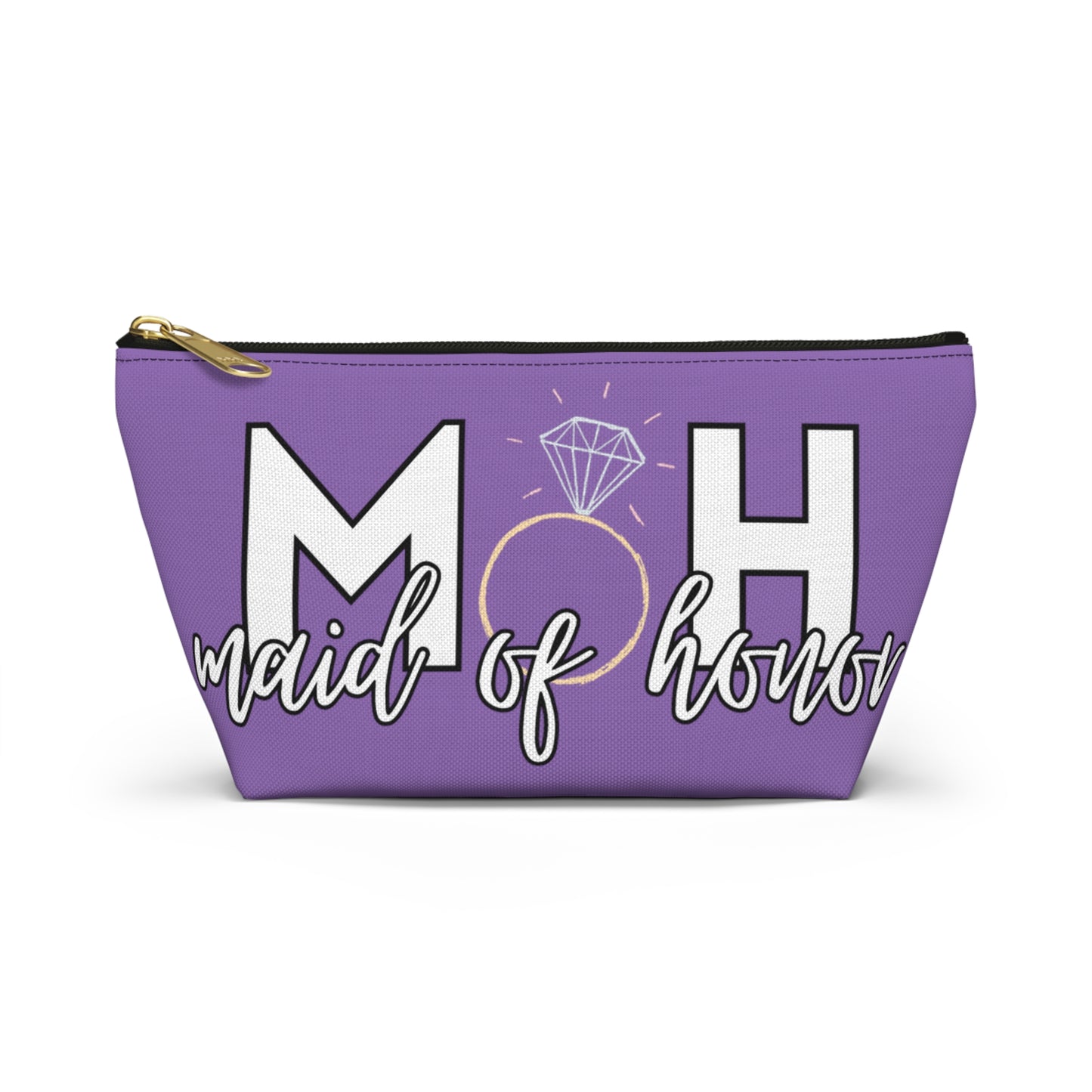 Maid of Honor (MOH)  Accessory Pouch w T-bottom  | Maid of honor Gifts | Bridal Party Gifts | Maid of Honor Merch | Wedding Gifts | Bridal Shower Gifts | Gifts for MOH