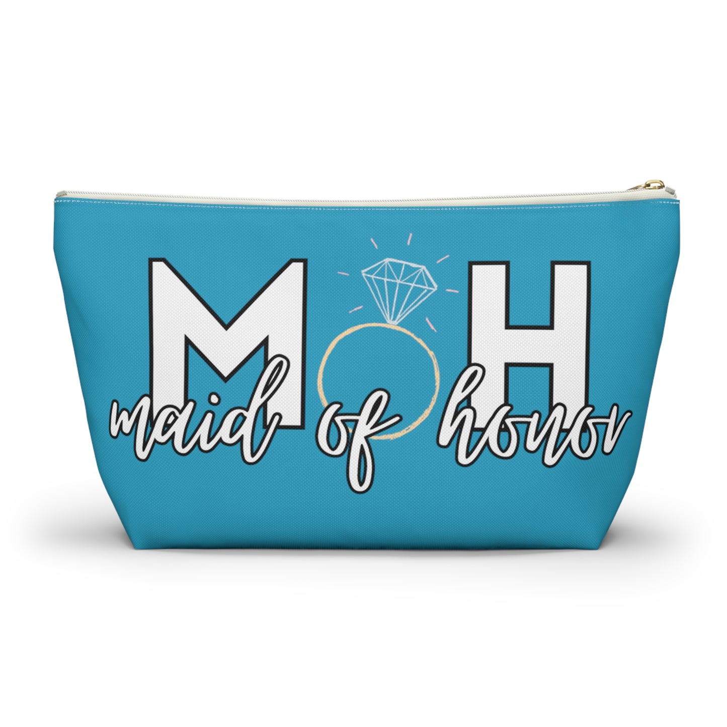 Maid of Honor (MOH)  Accessory Pouch w T-bottom  | Maid of honor Gifts | Bridal Party Gifts | Maid of Honor Merch | Wedding Gifts | Bridal Shower Gifts | Gifts for MOH