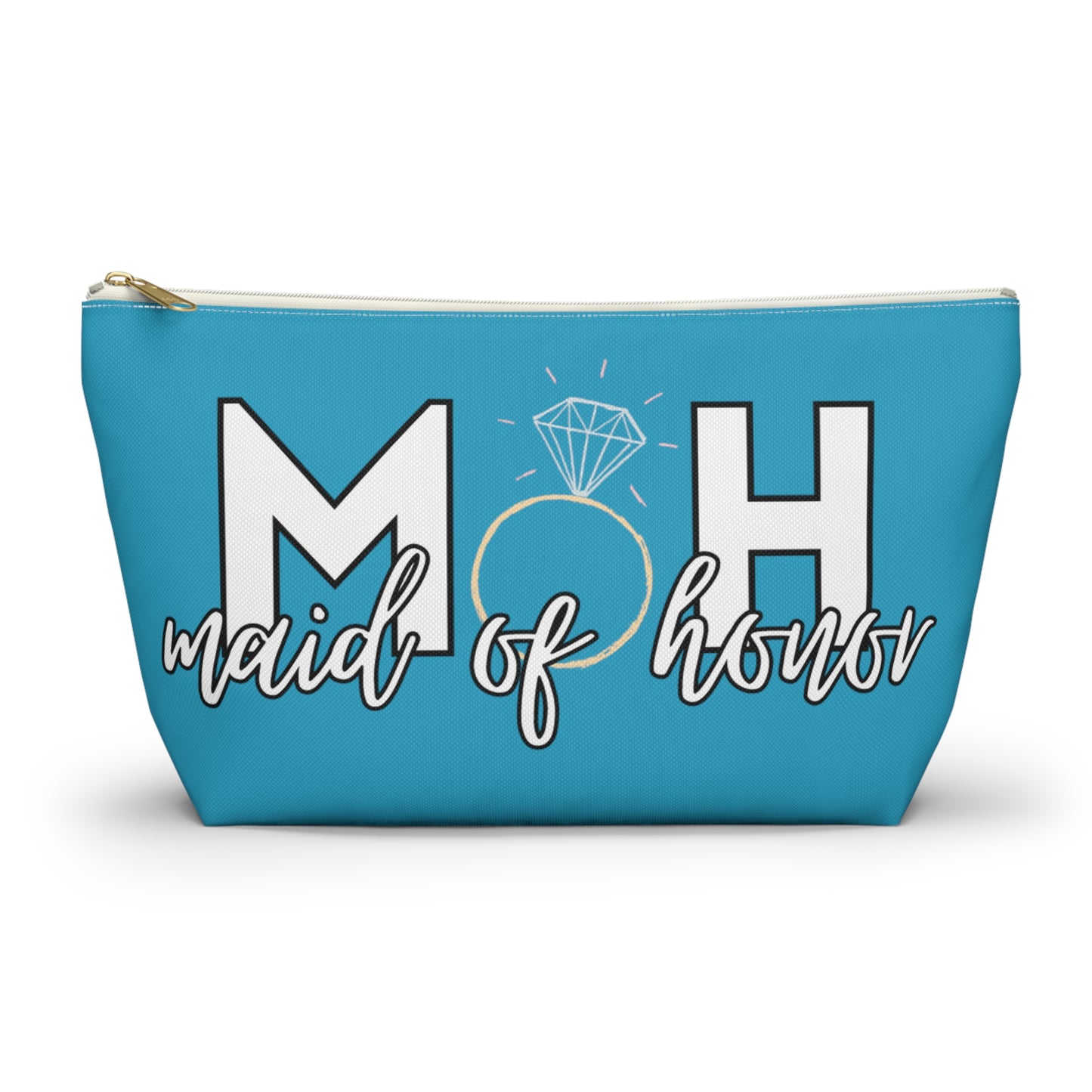 Maid of Honor (MOH)  Accessory Pouch w T-bottom  | Maid of honor Gifts | Bridal Party Gifts | Maid of Honor Merch | Wedding Gifts | Bridal Shower Gifts | Gifts for MOH