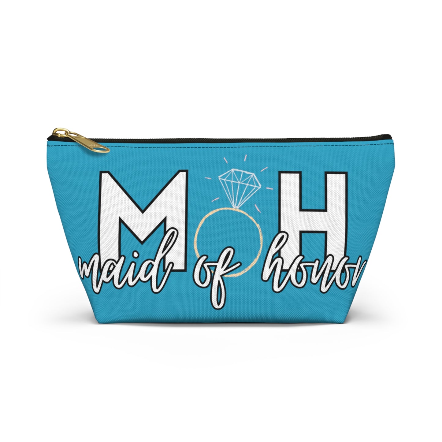 Maid of Honor (MOH)  Accessory Pouch w T-bottom  | Maid of honor Gifts | Bridal Party Gifts | Maid of Honor Merch | Wedding Gifts | Bridal Shower Gifts | Gifts for MOH