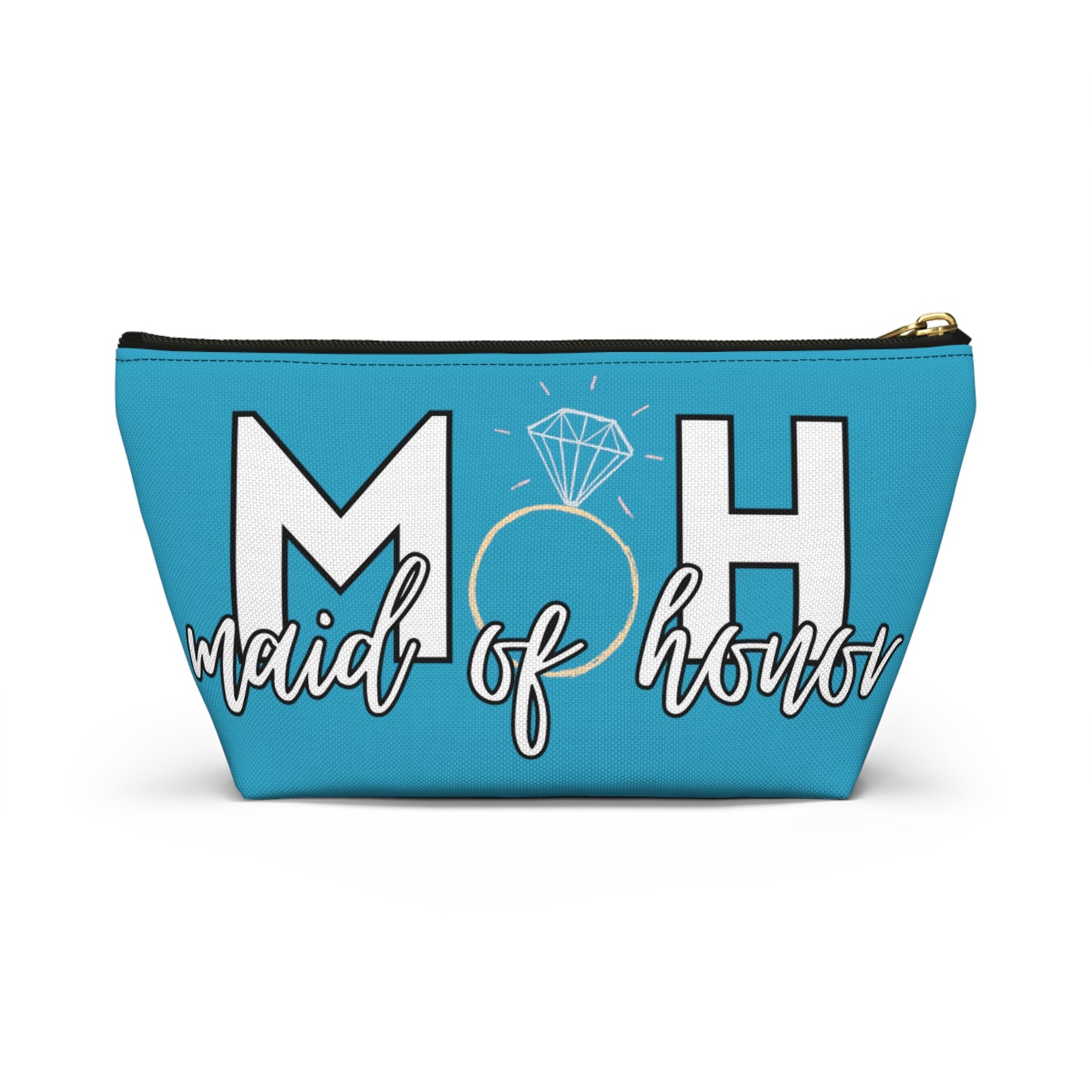 Maid of Honor (MOH)  Accessory Pouch w T-bottom  | Maid of honor Gifts | Bridal Party Gifts | Maid of Honor Merch | Wedding Gifts | Bridal Shower Gifts | Gifts for MOH