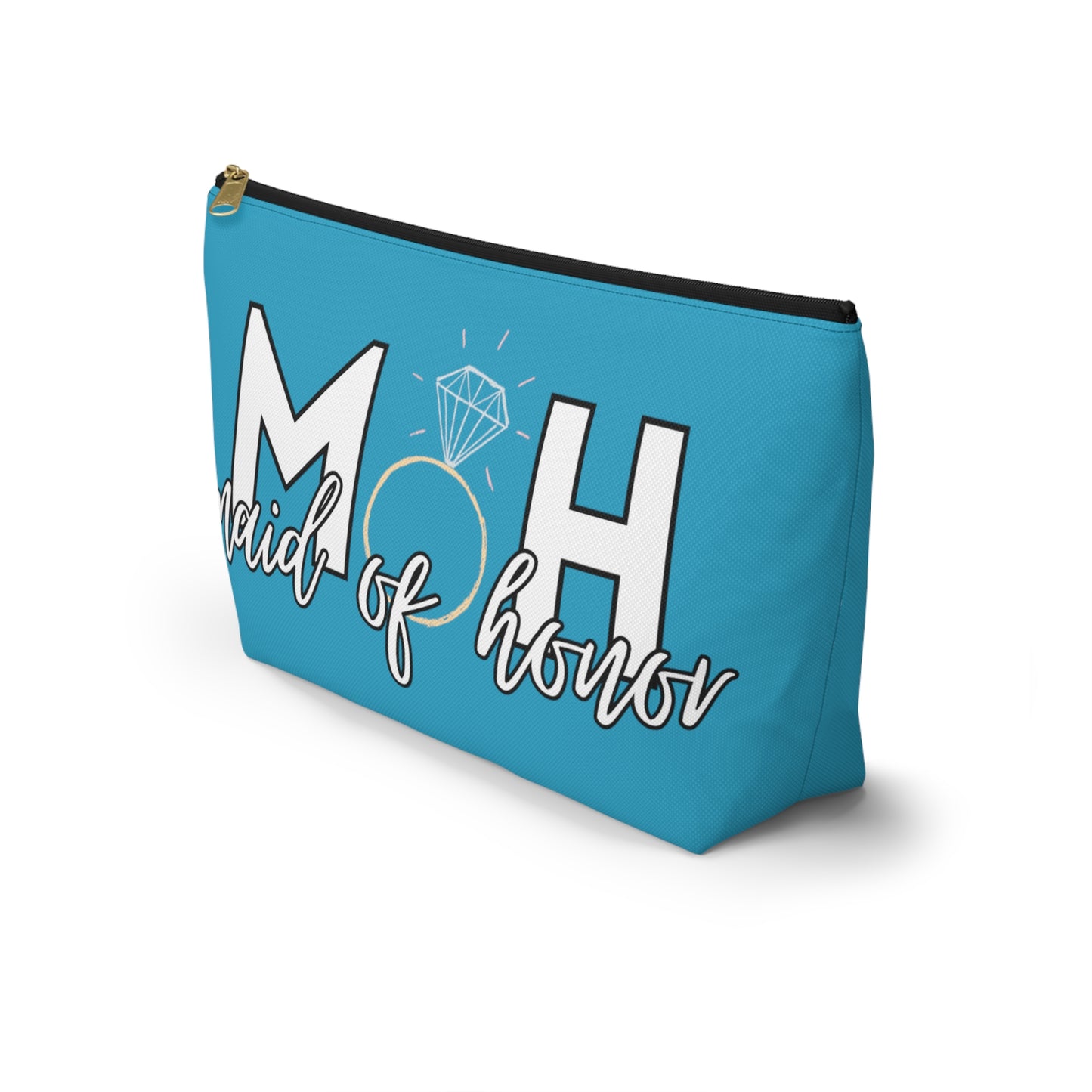 Maid of Honor (MOH)  Accessory Pouch w T-bottom  | Maid of honor Gifts | Bridal Party Gifts | Maid of Honor Merch | Wedding Gifts | Bridal Shower Gifts | Gifts for MOH