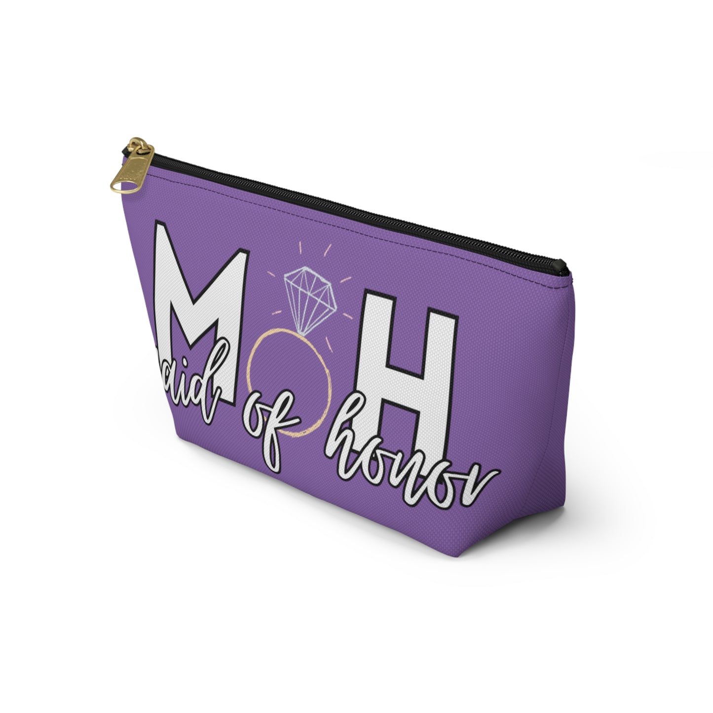 Maid of Honor (MOH)  Accessory Pouch w T-bottom  | Maid of honor Gifts | Bridal Party Gifts | Maid of Honor Merch | Wedding Gifts | Bridal Shower Gifts | Gifts for MOH
