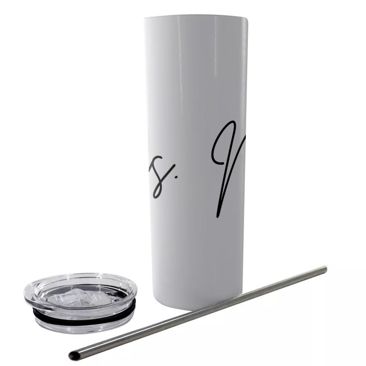 MRS. Glitter Tumbler With Stainless Steel Straw 20oz