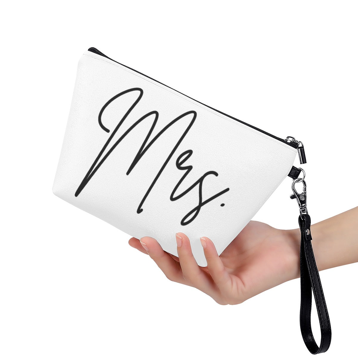 Mrs. Cosmetic Bag With Black Handle | Bride Gifts | Bridal Shower Gifts | Mrs. Merch | Bride Merch